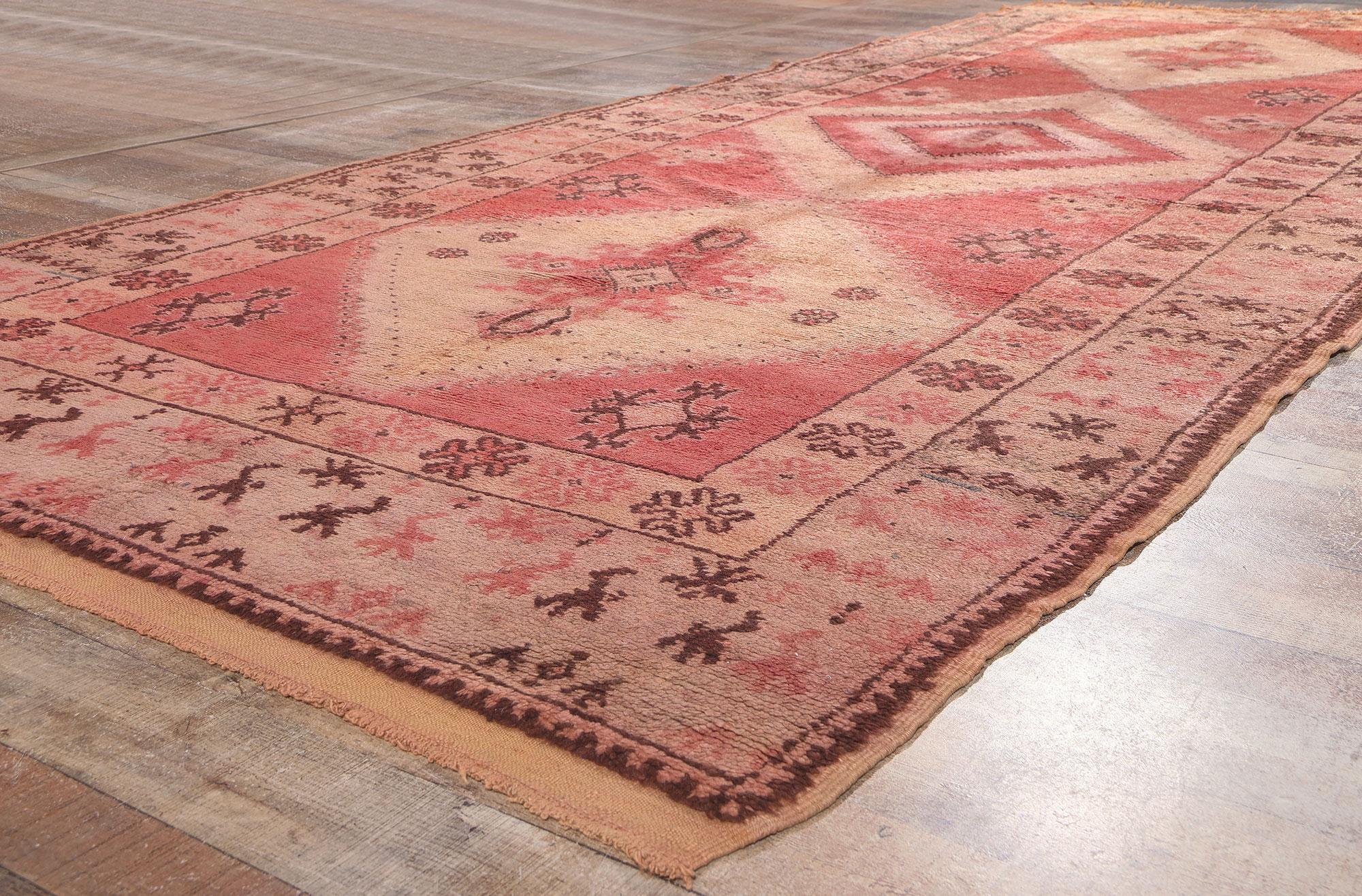 Wool Vintage Talsint Moroccan Rug, Boho Jungalow Meets Nomadic Charm For Sale