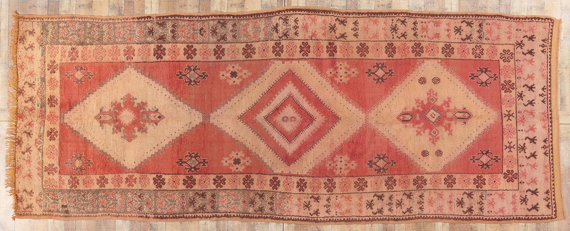 Vintage Talsint Moroccan Rug, Boho Jungalow Meets Nomadic Charm For Sale 2