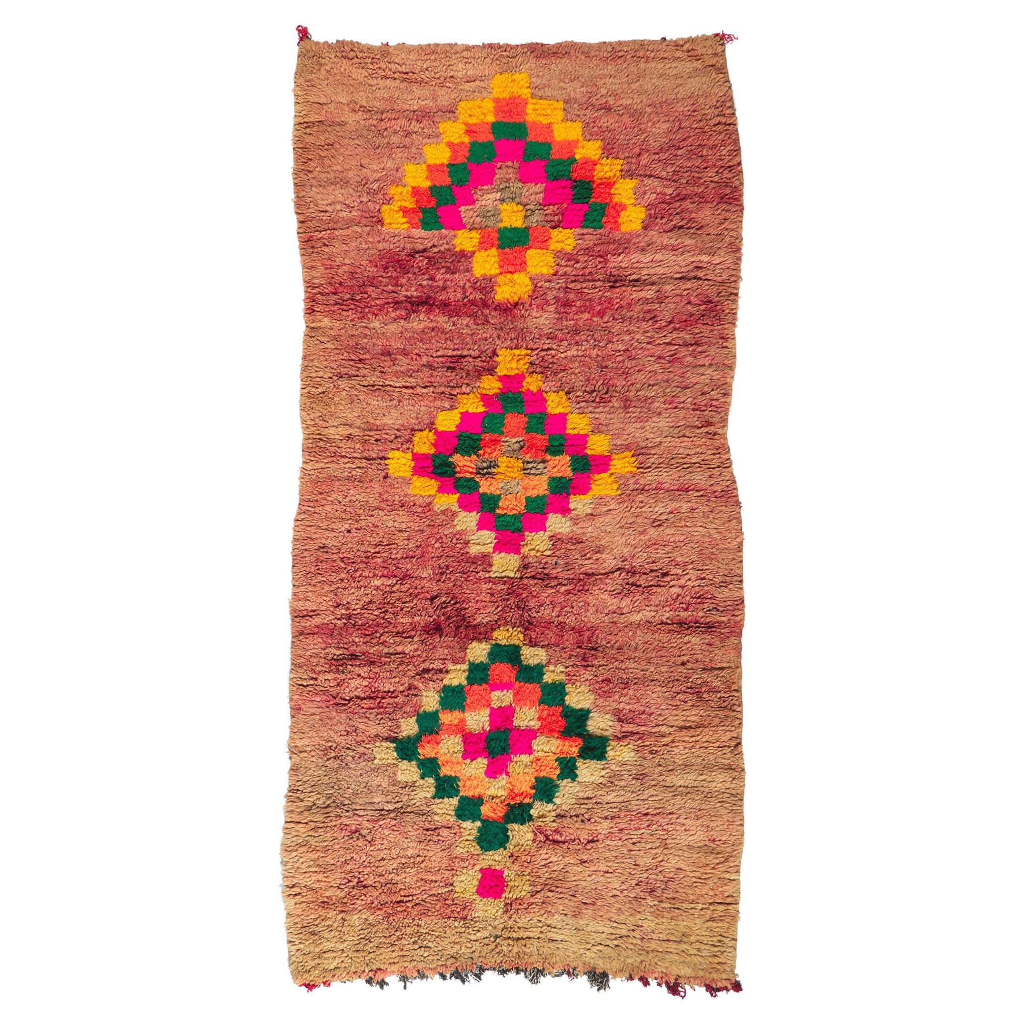 Vintage Berber Moroccan Rug, Gypset Chic Meets Boho Glam For Sale