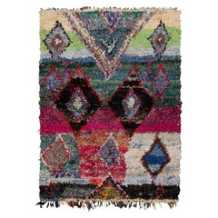 Vintage Berber Moroccan Rug in Multicolour Geometric Pattern by Rug & Kilim
