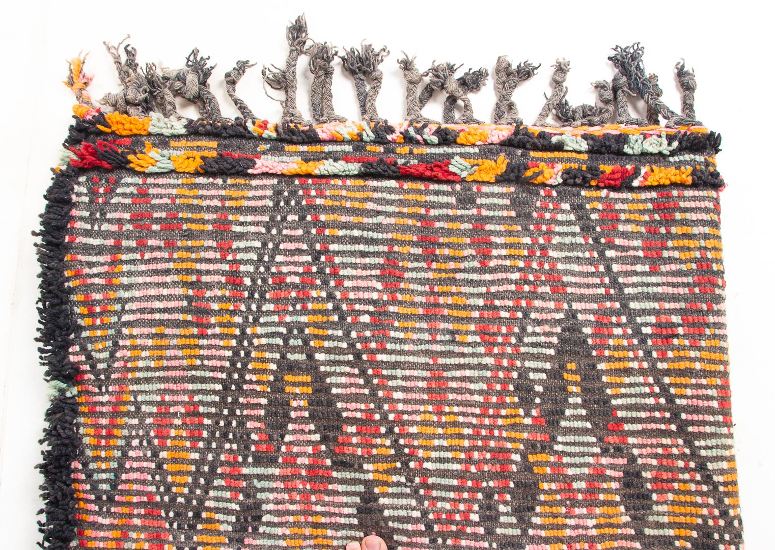 Wool Vintage Berber Moroccan Rug, Nomadic Boho Chic Style, Circa 1970 For Sale