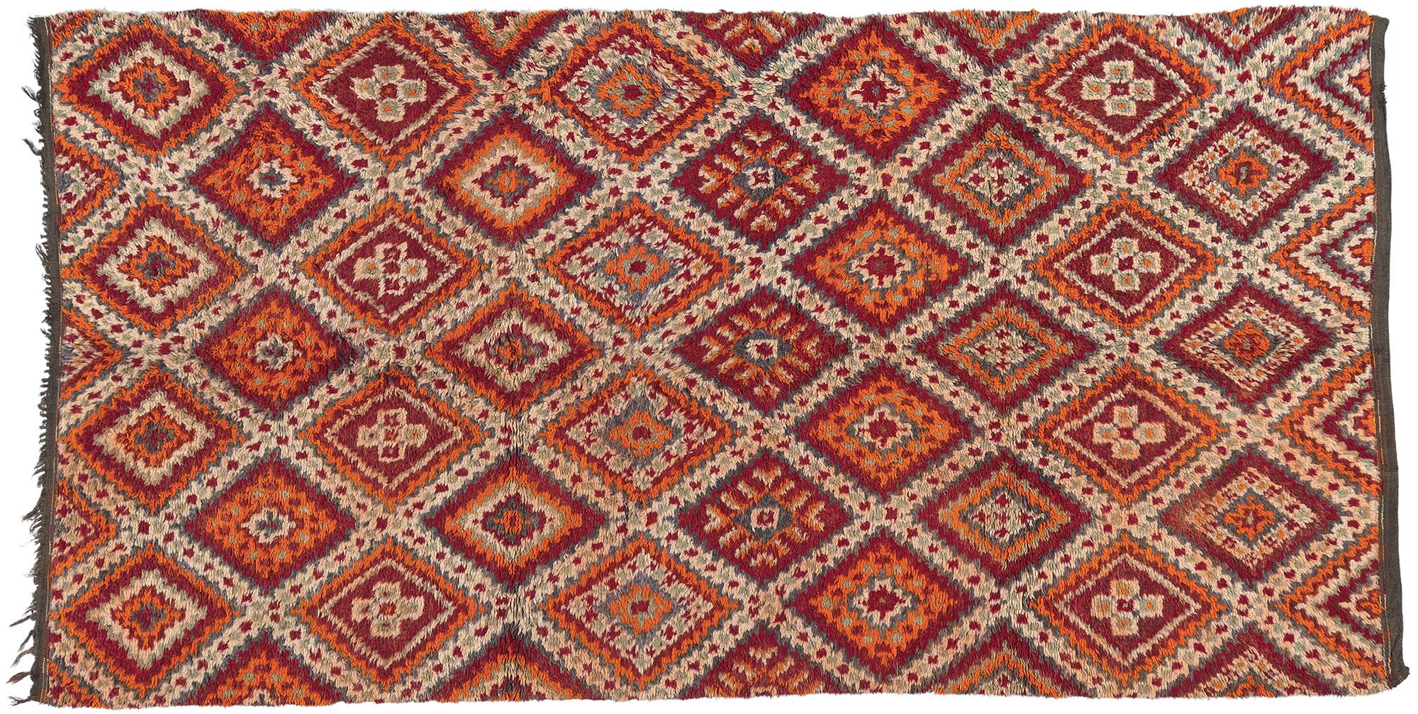 Vintage Taznakht Moroccan Rug,  Nomadic Charm Meets Pacific Northwest Style For Sale 1