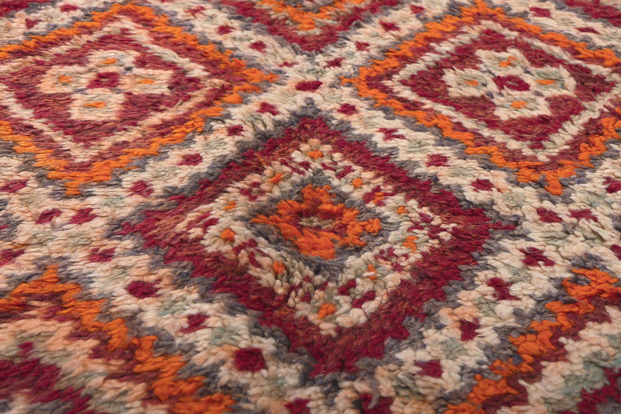 Mid-Century Modern Vintage Taznakht Moroccan Rug,  Nomadic Charm Meets Pacific Northwest Style For Sale
