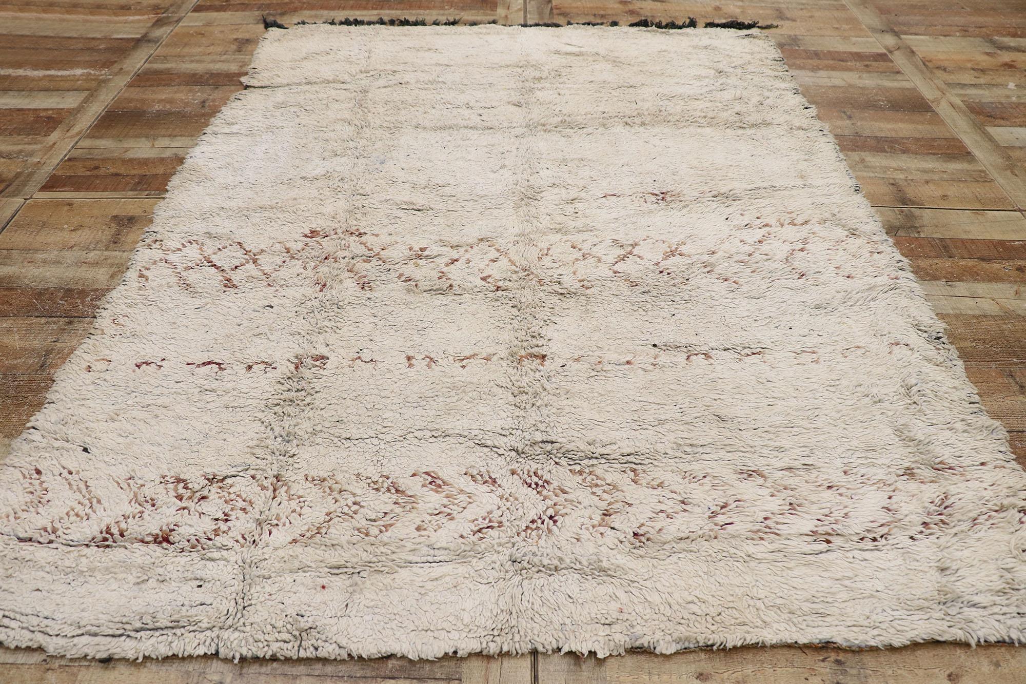 Wool Vintage Berber Moroccan Rug, Nomadic Charm Meets Relaxed Familiarity For Sale