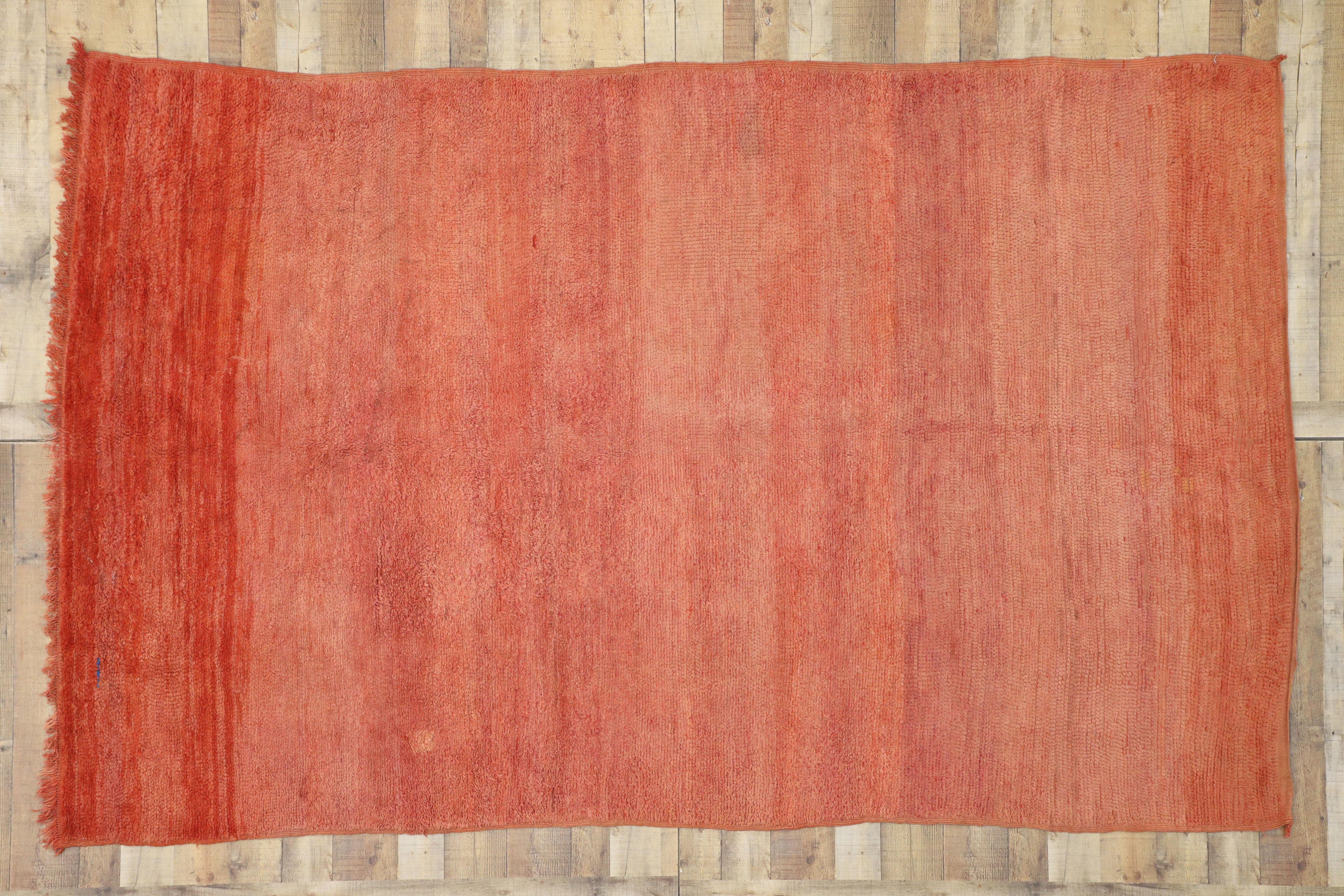 Vintage Rot Beni Mrirt Marokkanischer Teppich im Angebot 2