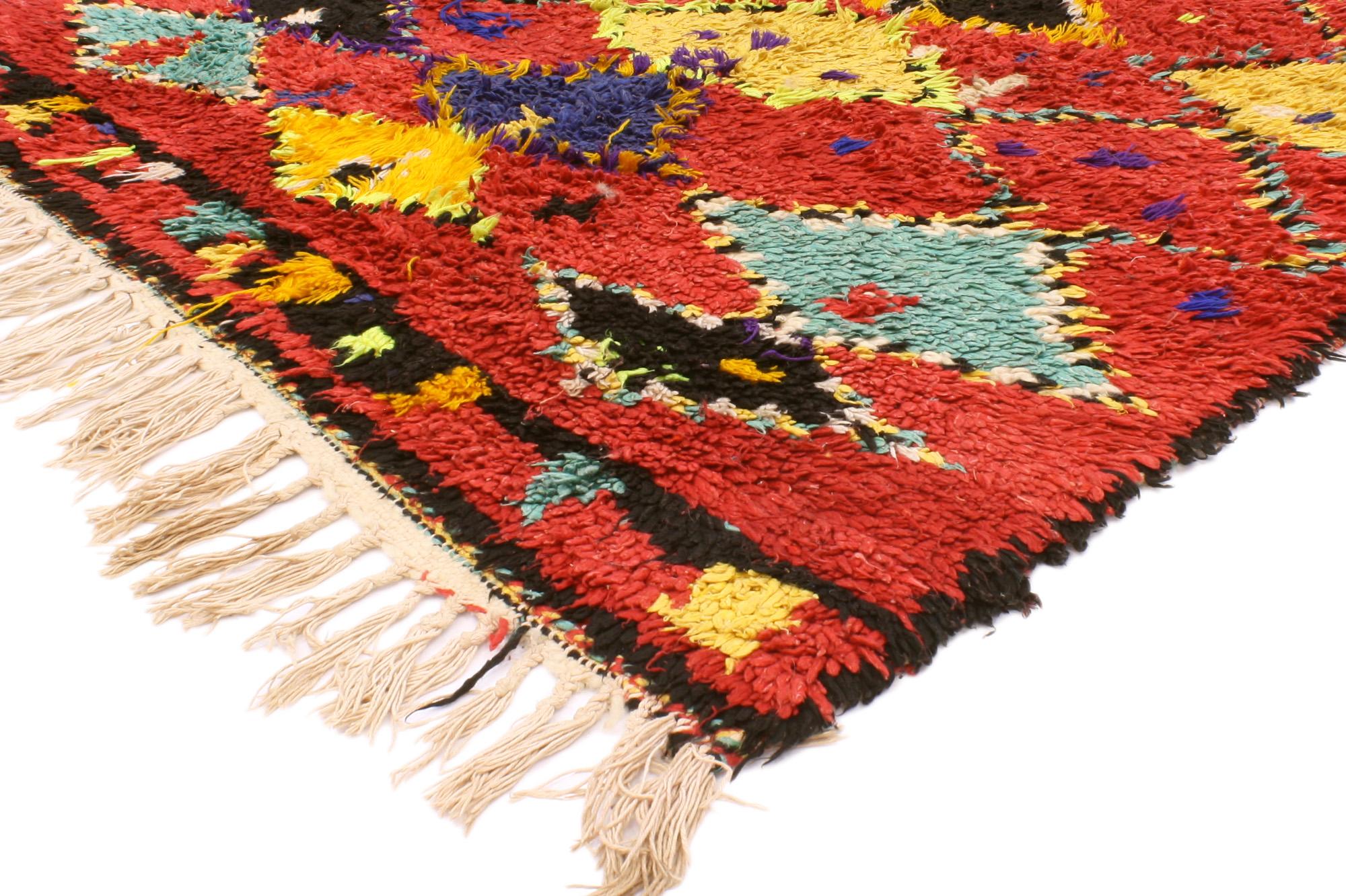 XX secolo Tappeto berbero Boujad marocchino degli anni '50 con stile folkloristico in vendita