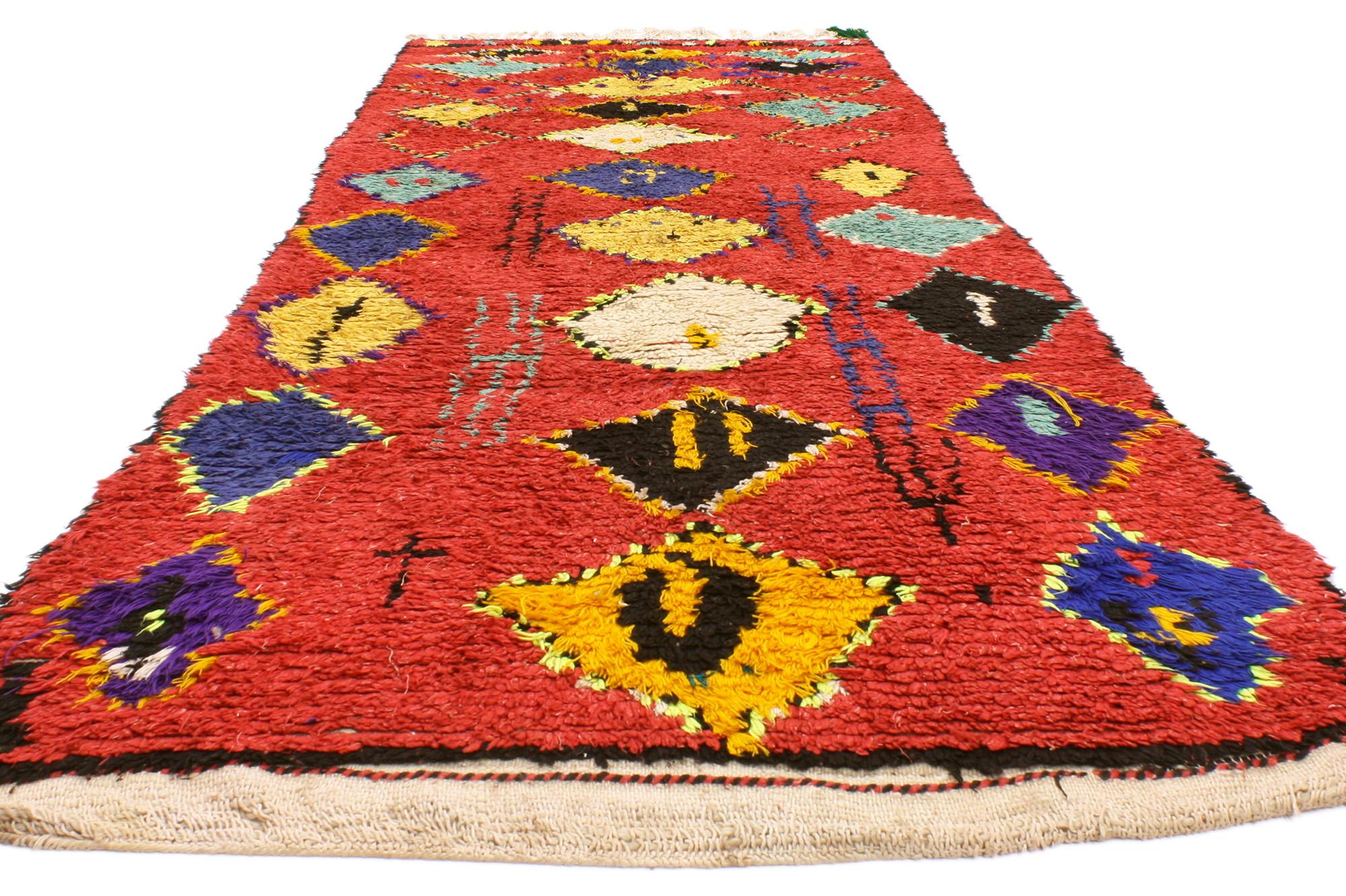 Bohémien Tappeto berbero Boujad marocchino degli anni '50 con stile folkloristico in vendita