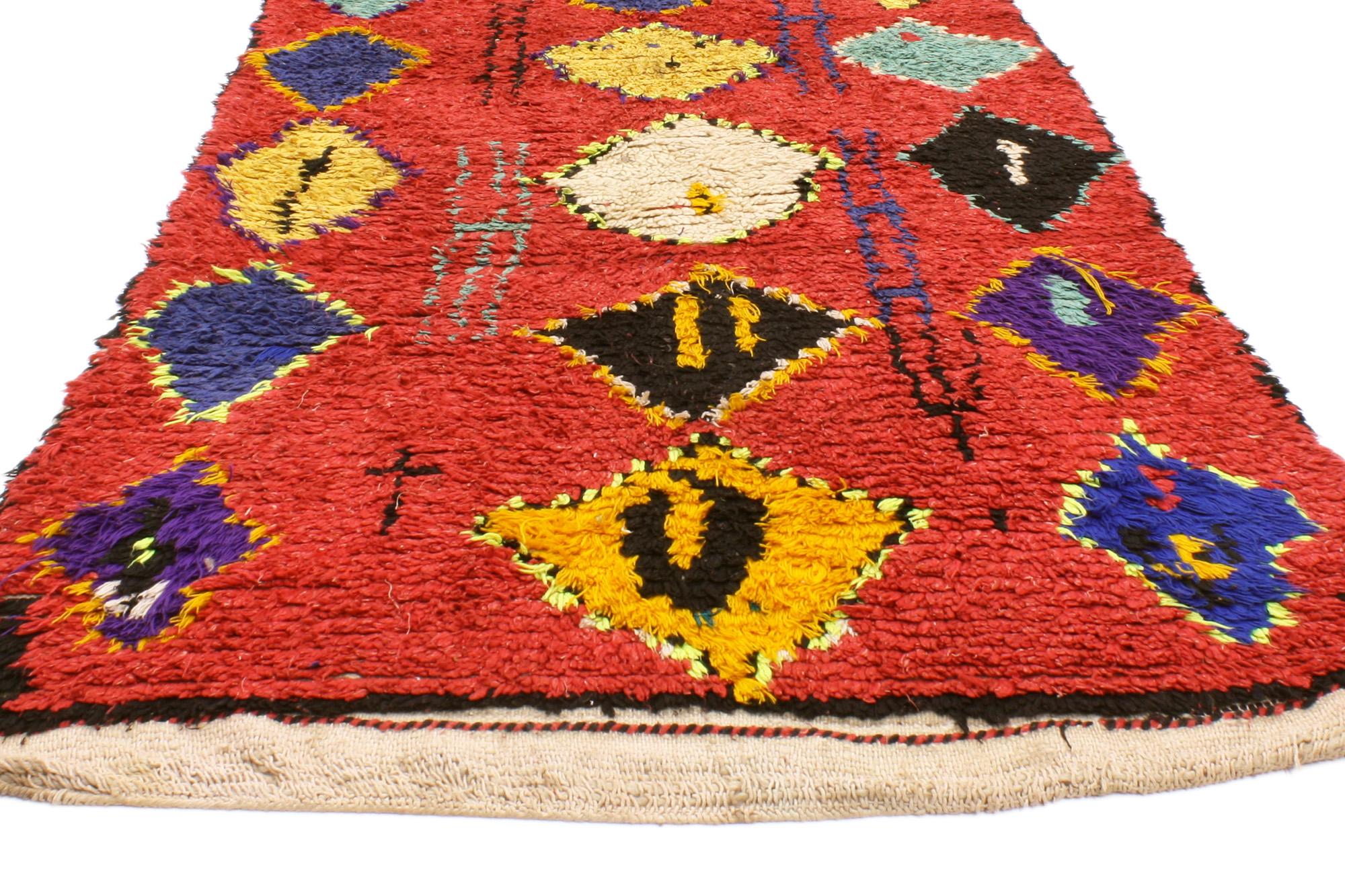 Marocchino Tappeto berbero Boujad marocchino degli anni '50 con stile folkloristico in vendita