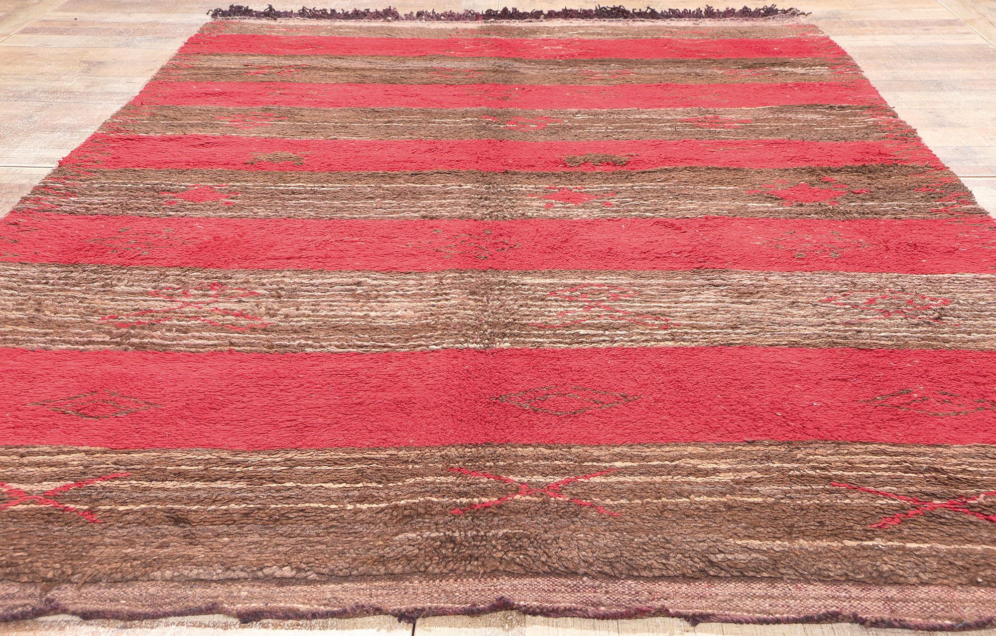 Vintage Berber Moroccan Rug, Rustic Charm Meets Ultra Cozy For Sale 1