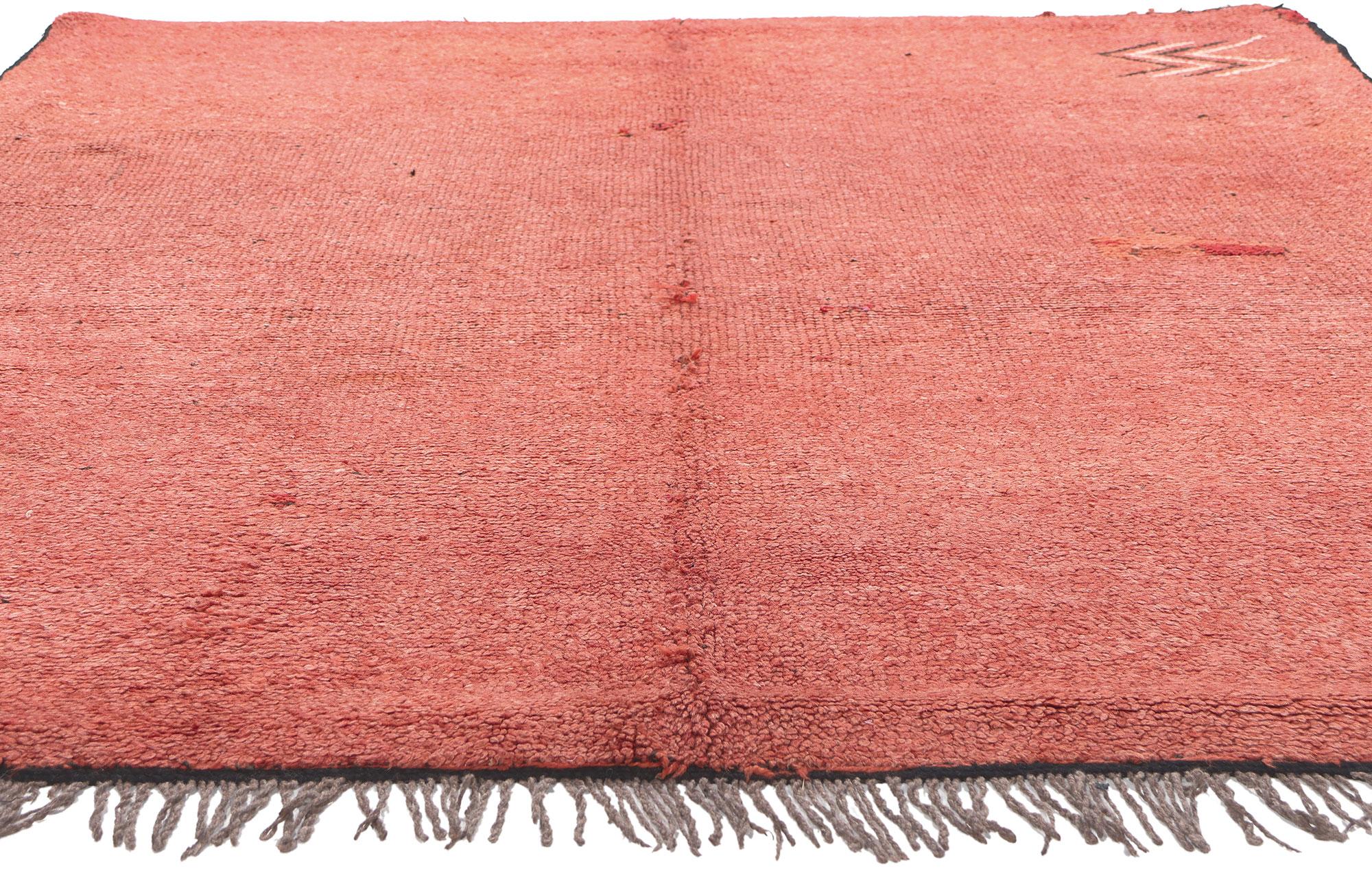Hand-Knotted Vintage Berber Moroccan Rug, Tribal Enchantment Meets Rustic Sensibility For Sale