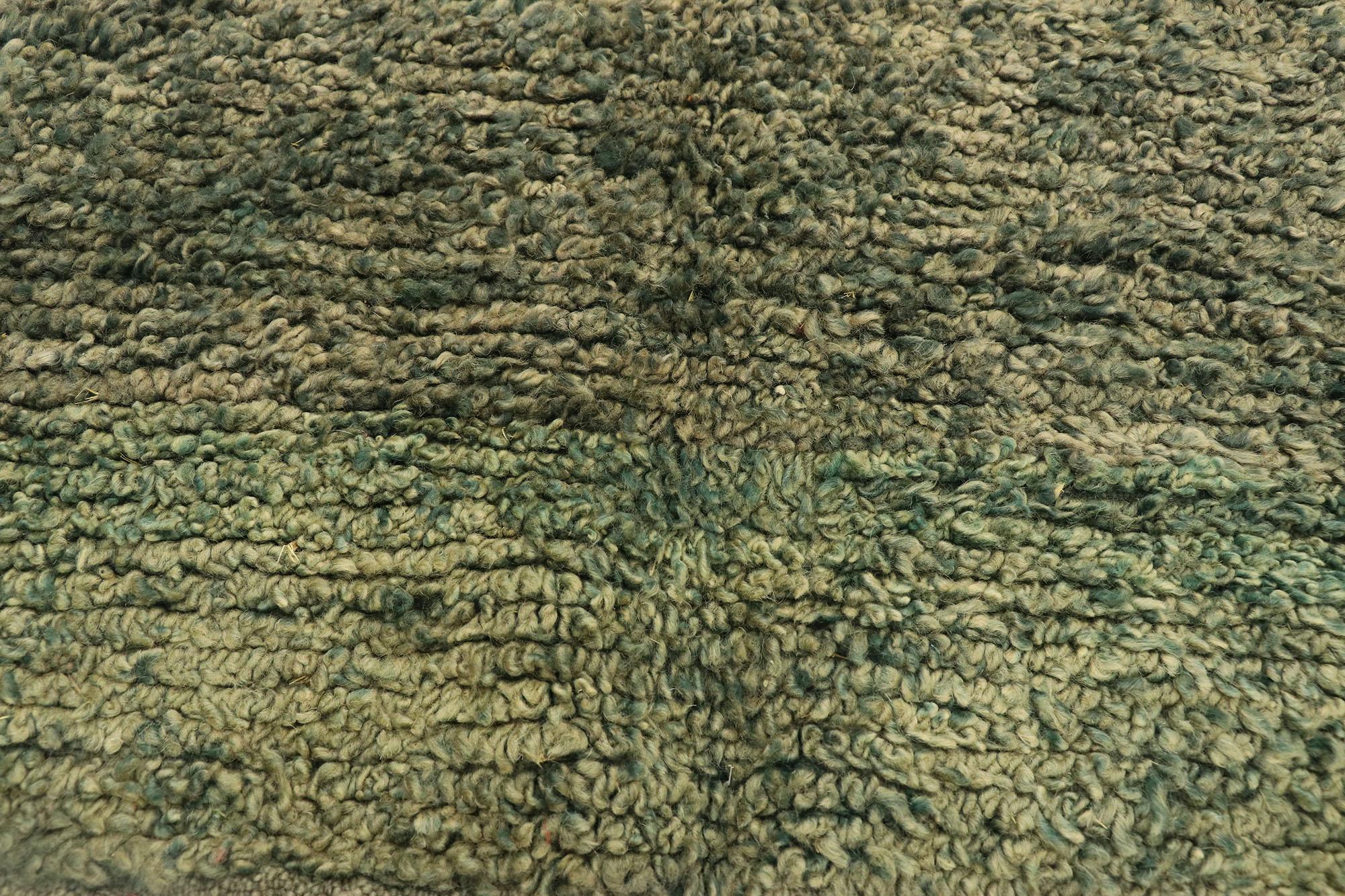 Hand-Knotted Vintage Berber Moroccan Rug with Abstract Expressionism and Biophilic Design For Sale