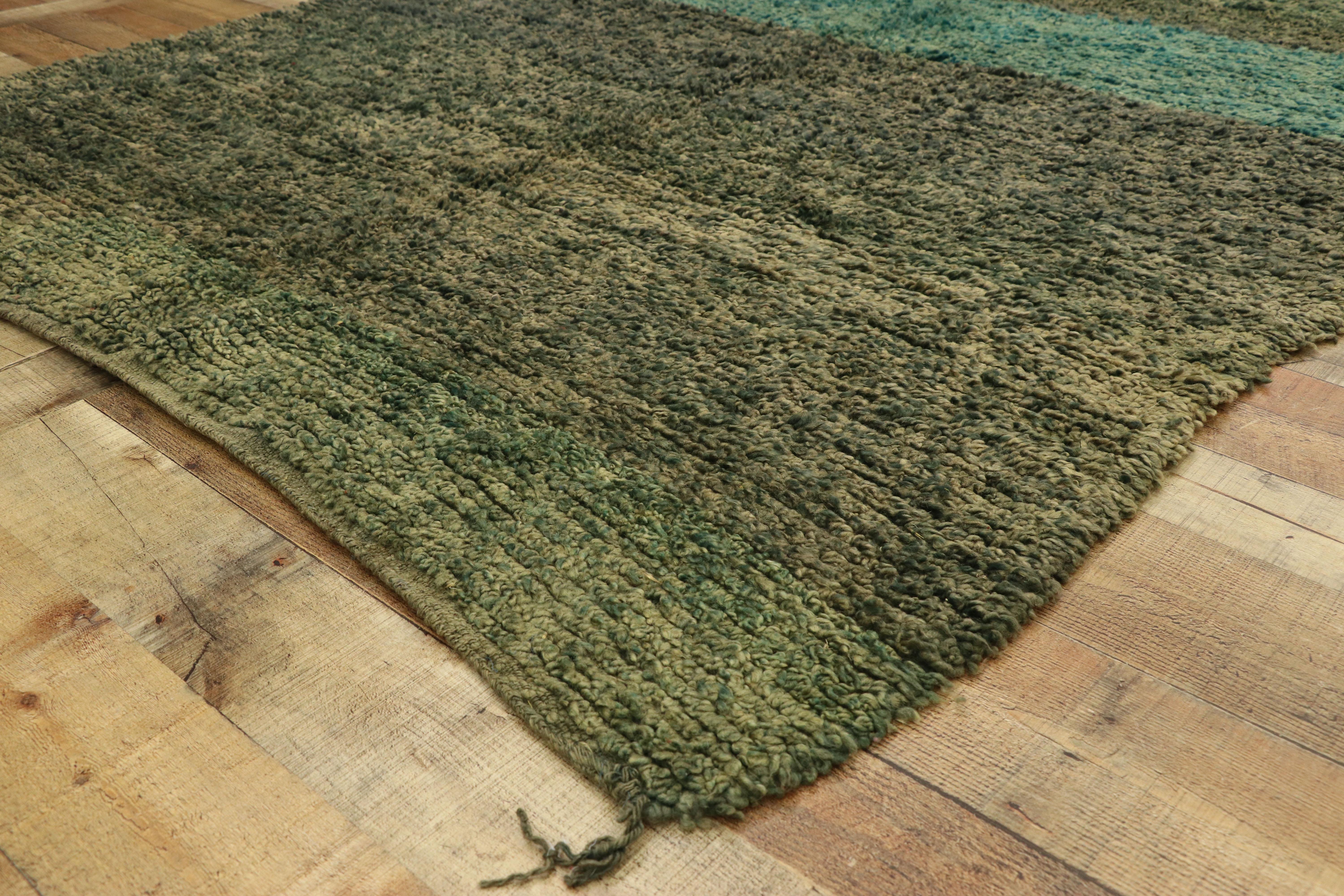 20th Century Vintage Berber Moroccan Rug with Abstract Expressionism and Biophilic Design For Sale
