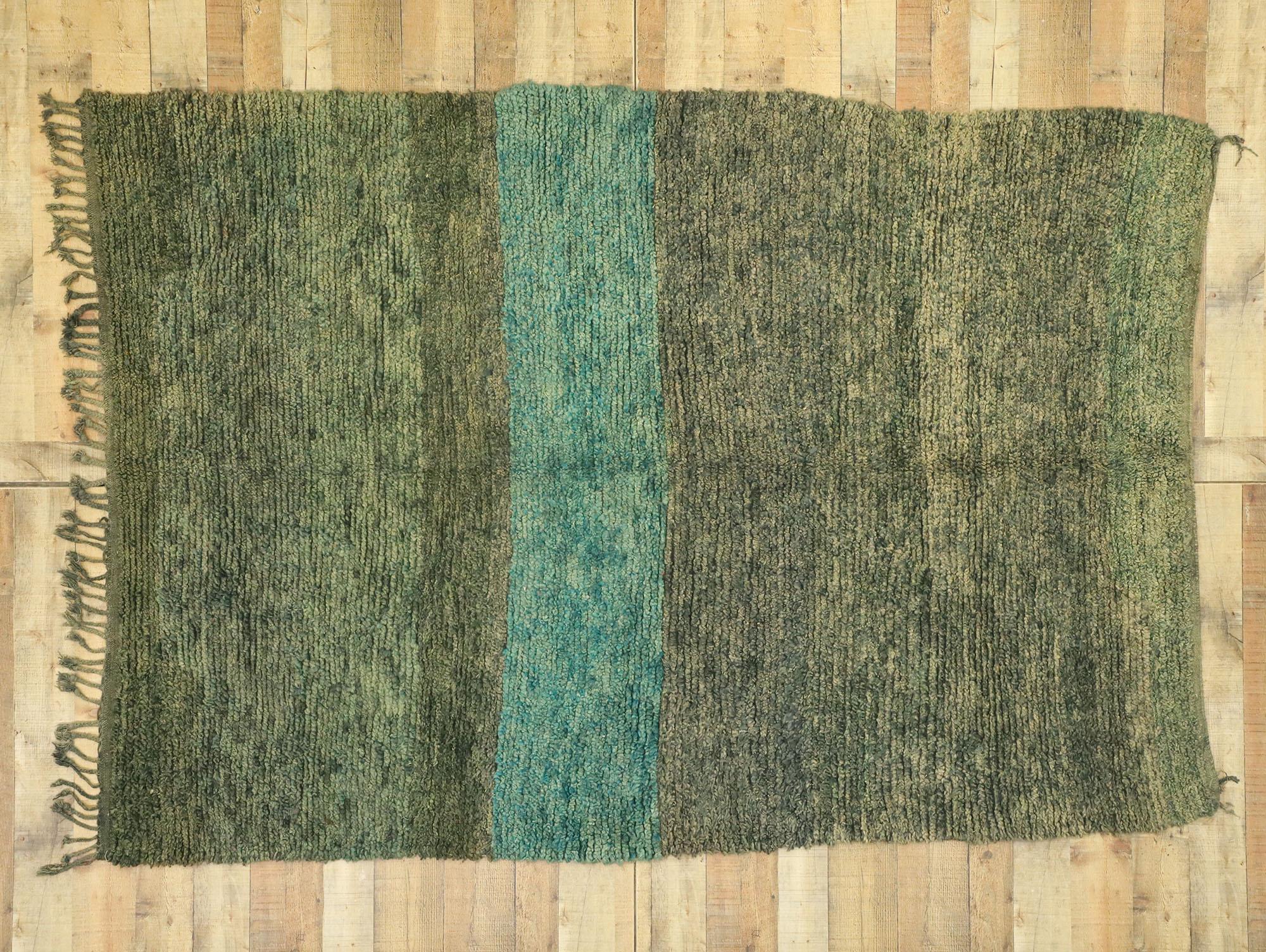 Vintage Berber Moroccan Rug with Abstract Expressionism and Biophilic Design For Sale 1