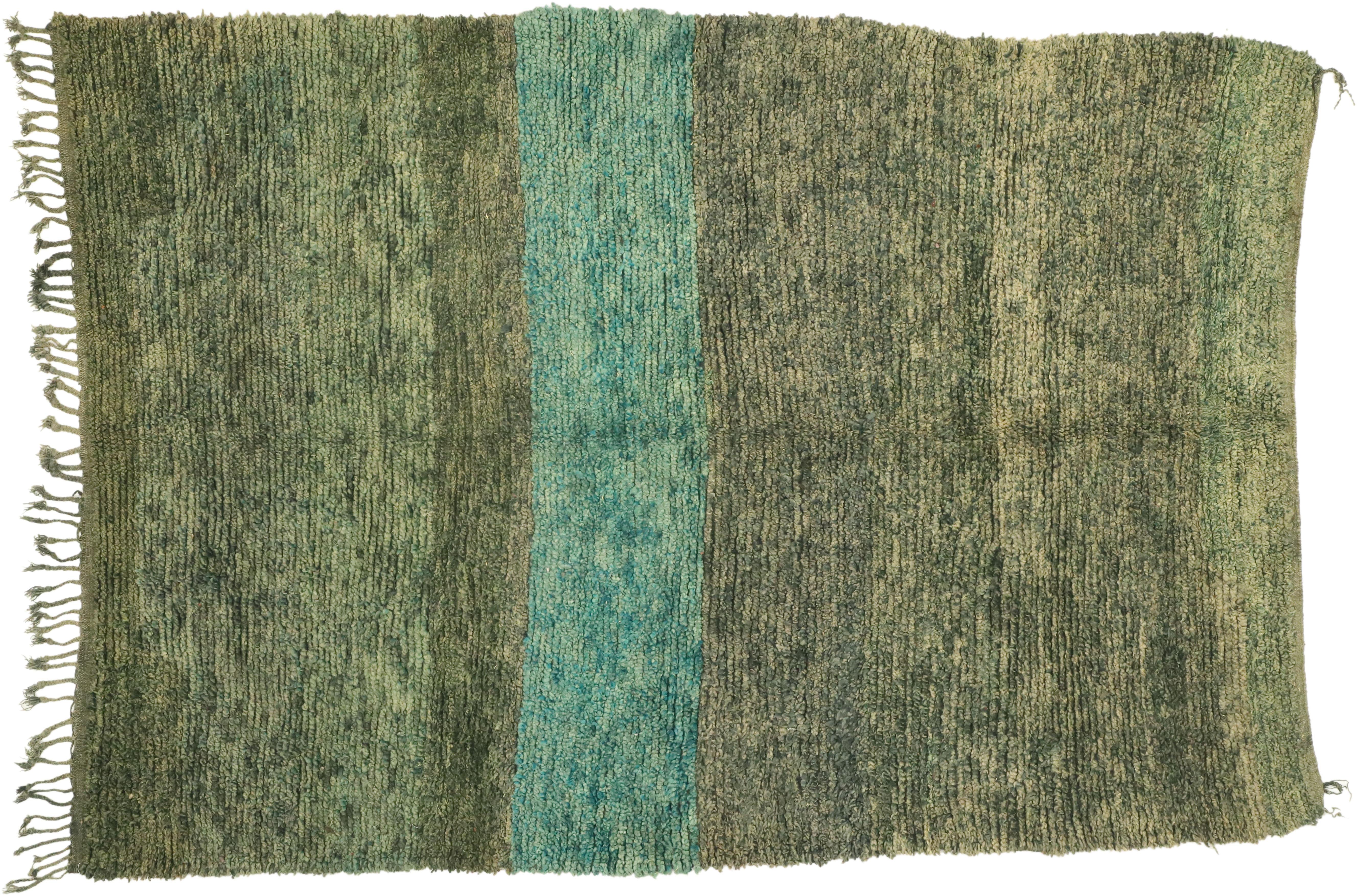 Vintage Berber Moroccan Rug with Abstract Expressionism and Biophilic Design For Sale 2