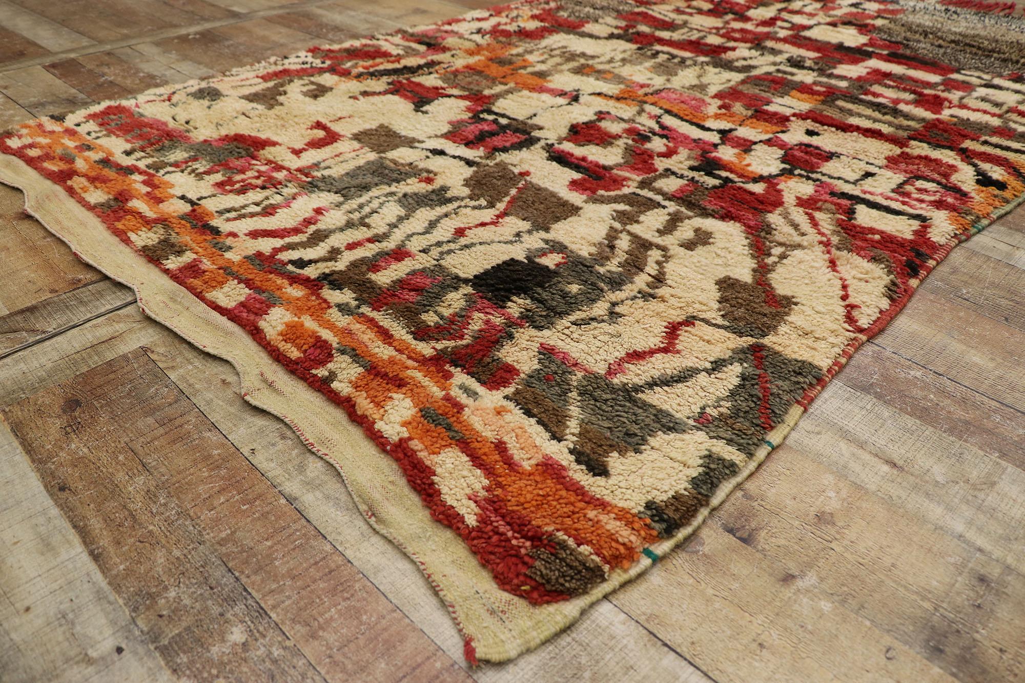 20th Century Vintage Berber Moroccan Rug with Bauhaus Style For Sale