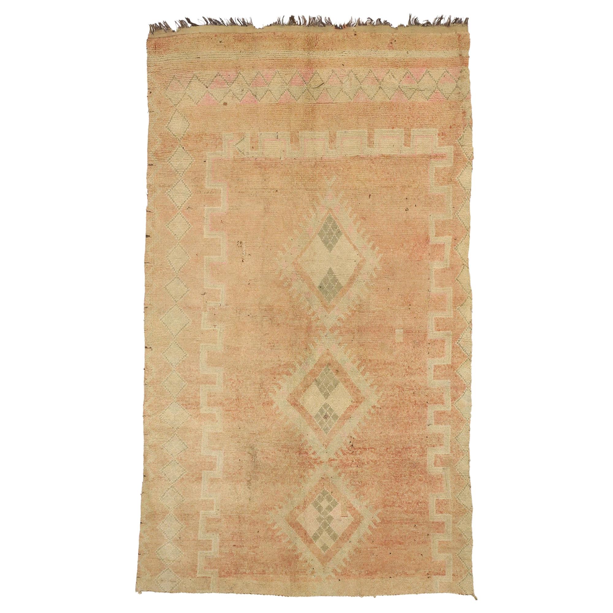 Vintage Berber Moroccan Rug with Cozy Hygge Vibes For Sale at 1stDibs
