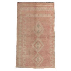 Used Pink Boujad Moroccan Rug, Tribal Enchantment Meets Cozy Hygge
