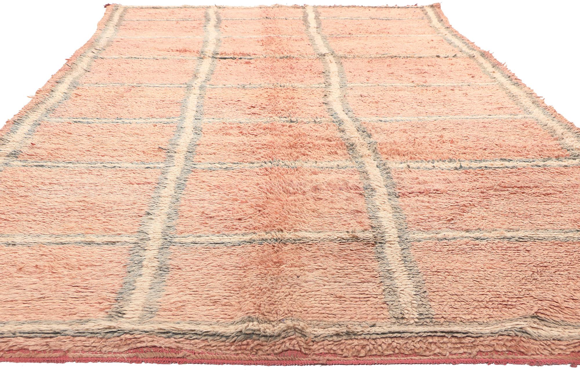 Bohème Tapis berbère marocain Boujad rose des années 1970 en vente