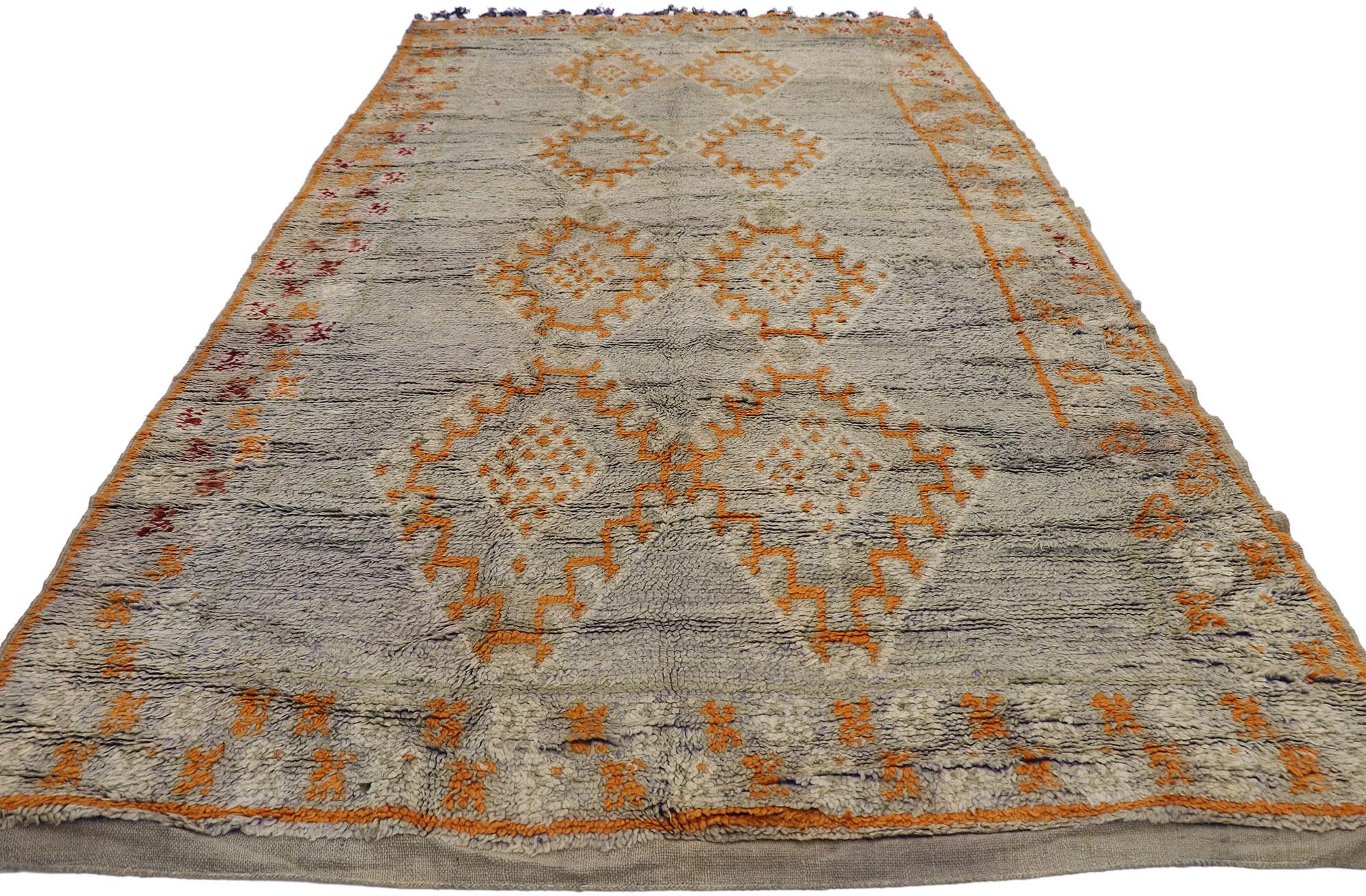 Tribal Vintage Berber Moroccan Rug with Bohemian Style For Sale