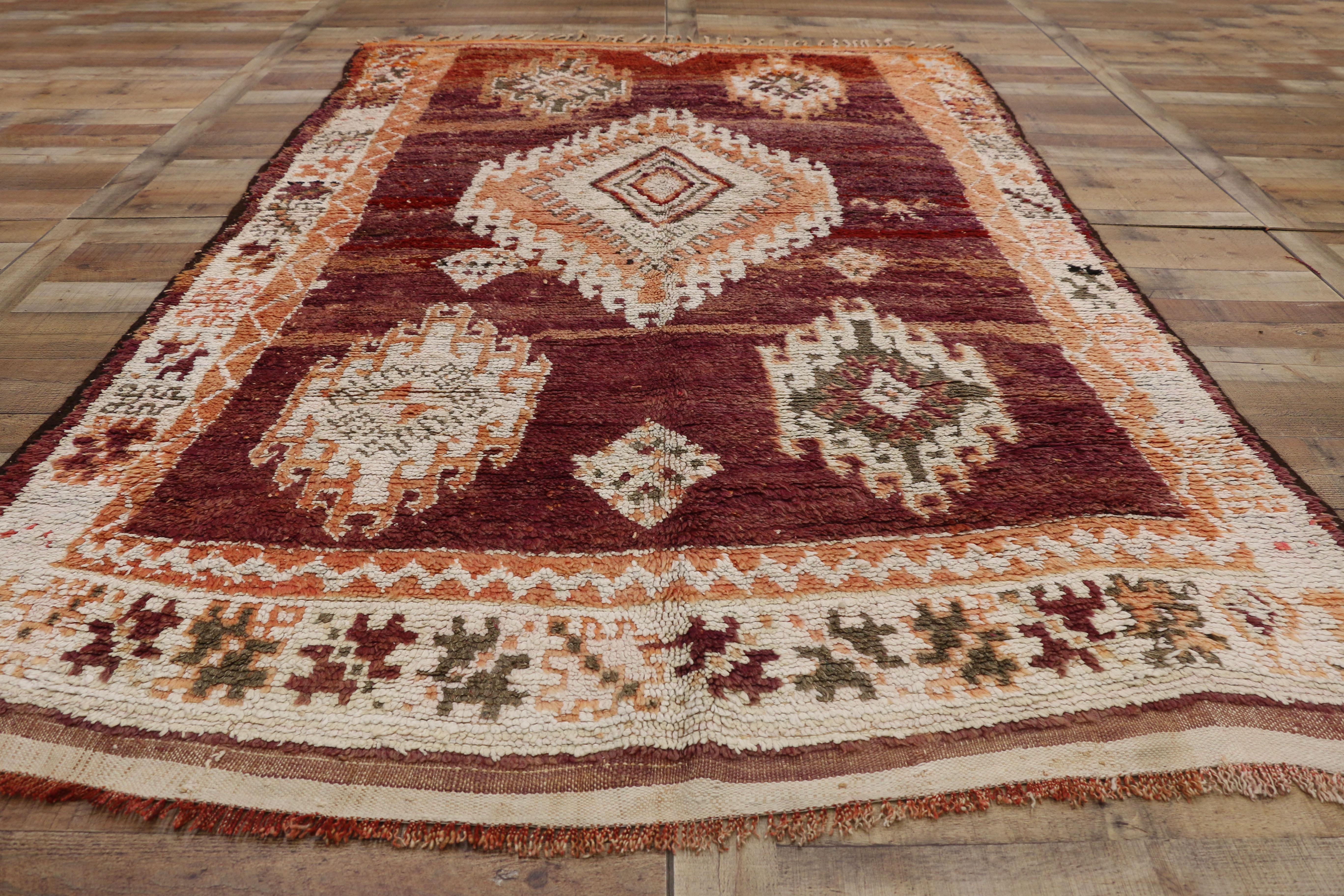 Vintage Berber Moroccan Rug with Bohemian Style 1
