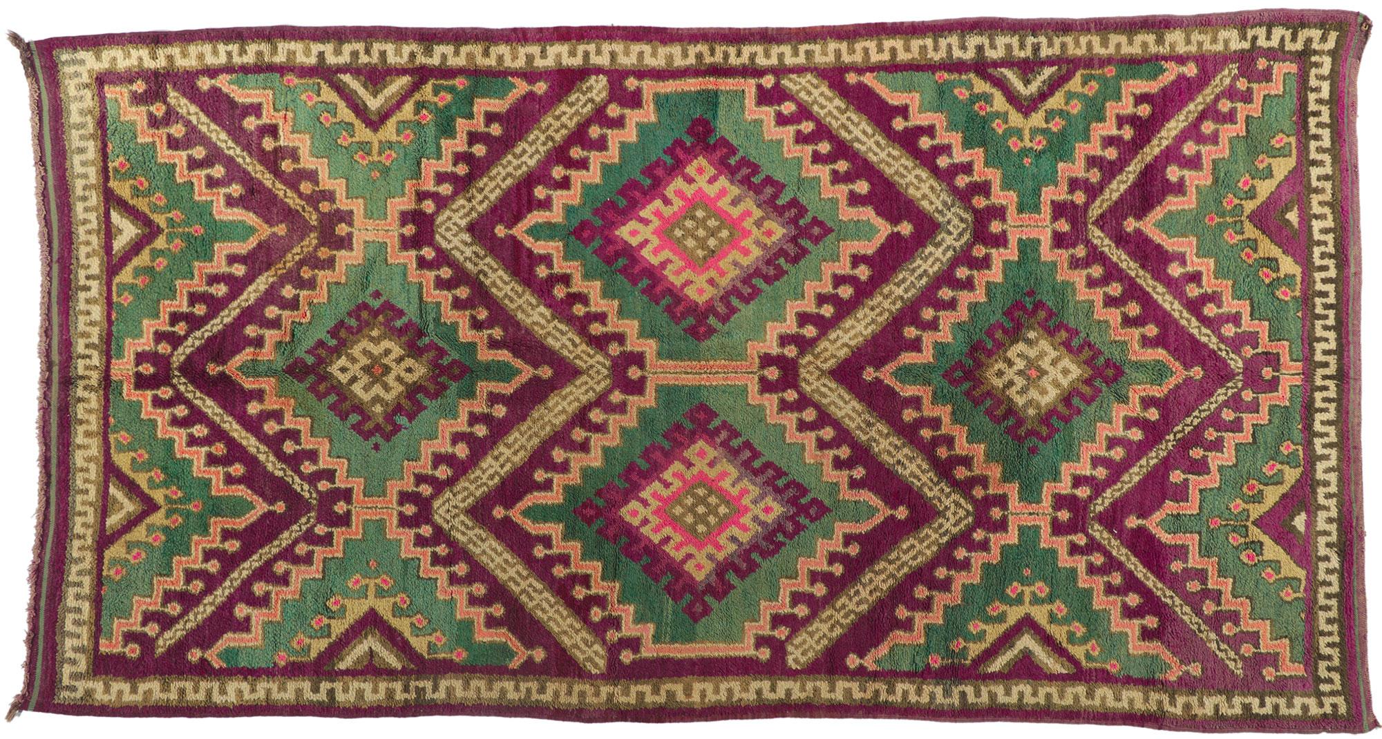 Vintage Berber Moroccan Rug with Bohemian Style For Sale 3