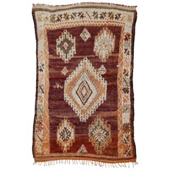 Vintage Berber Moroccan Rug with Bohemian Style