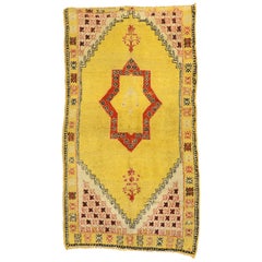 Vintage Berber Moroccan Rug with Bohemian Style