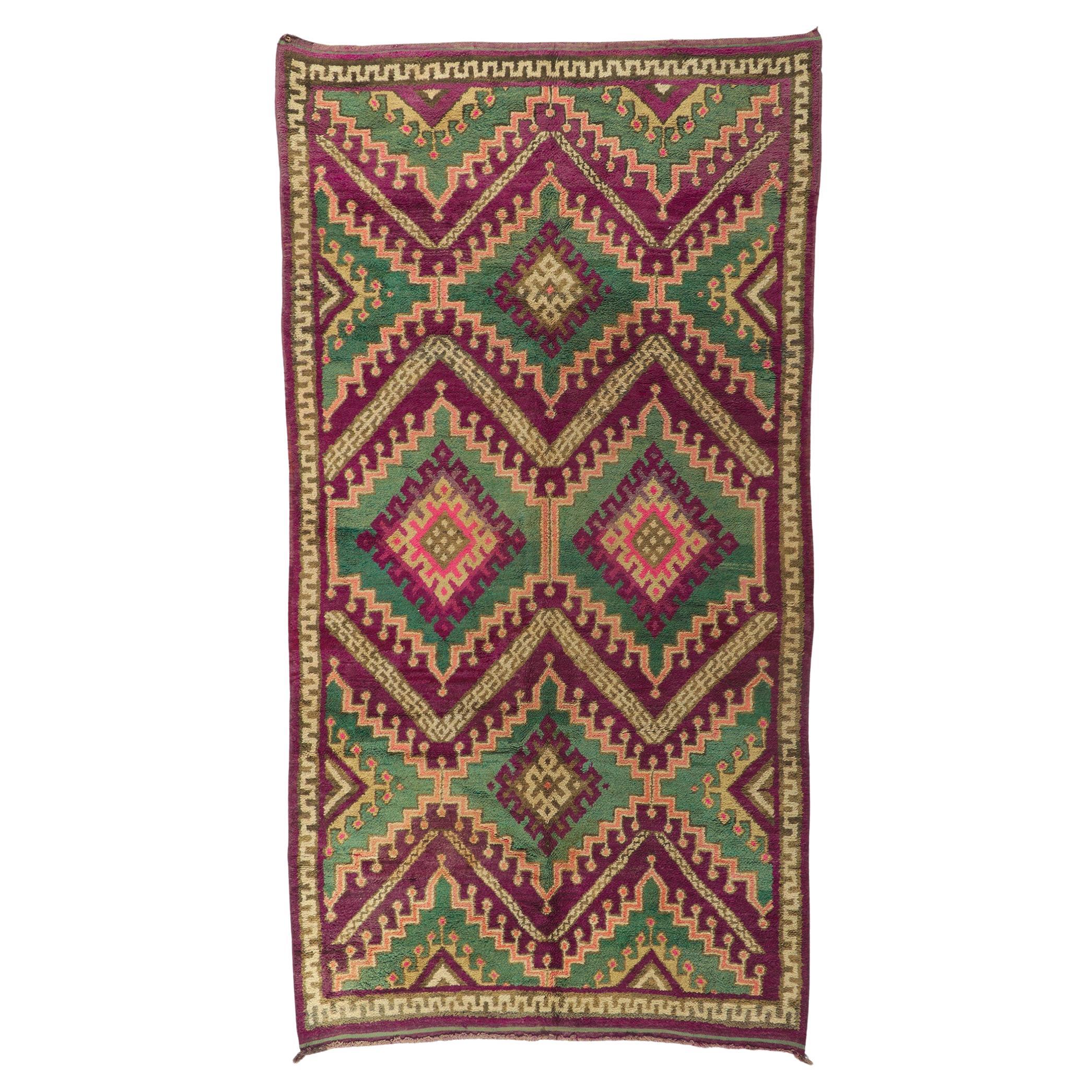 Vintage Berber Moroccan Rug with Bohemian Style