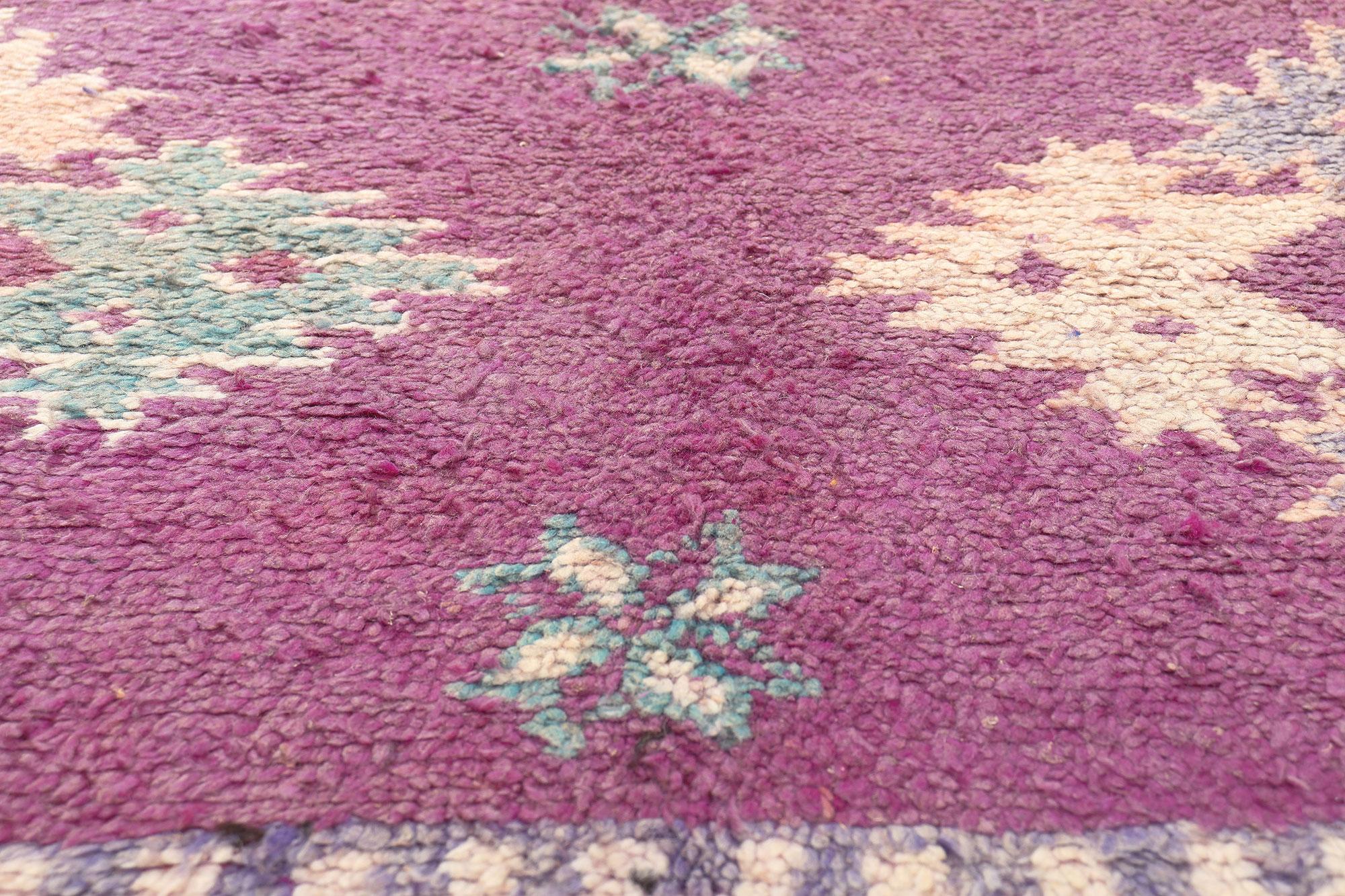 20th Century Vintage Purple Talsint Moroccan Rug, Bohemian Hygge Meets Convivial Contentment For Sale