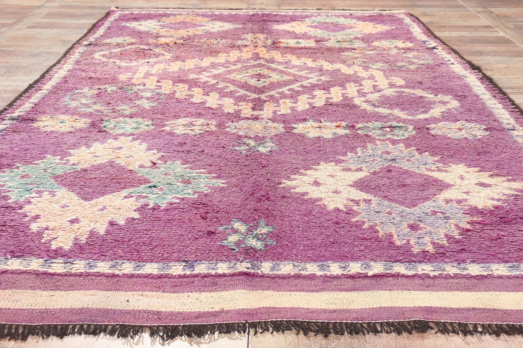 Lila Talsint Marokkanischer Vintage-Teppich, Bohemian Hygge Meets Convivial Contentment, Bohemian Hygge im Angebot 2