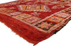 1970's Boujad Moroccan Carpet, Berber Tribes of Morocco