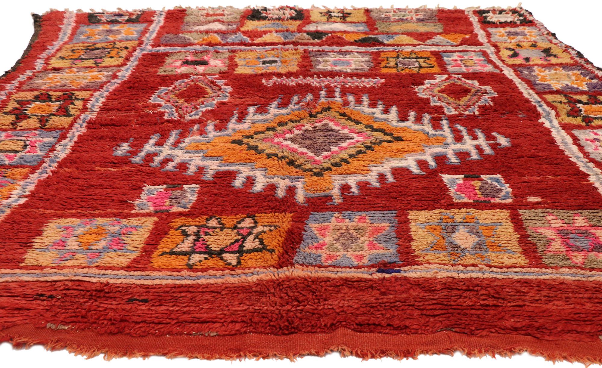 Bohemian Vintage Berber Moroccan Rug with Boho Chic Tribal Artisan Style For Sale