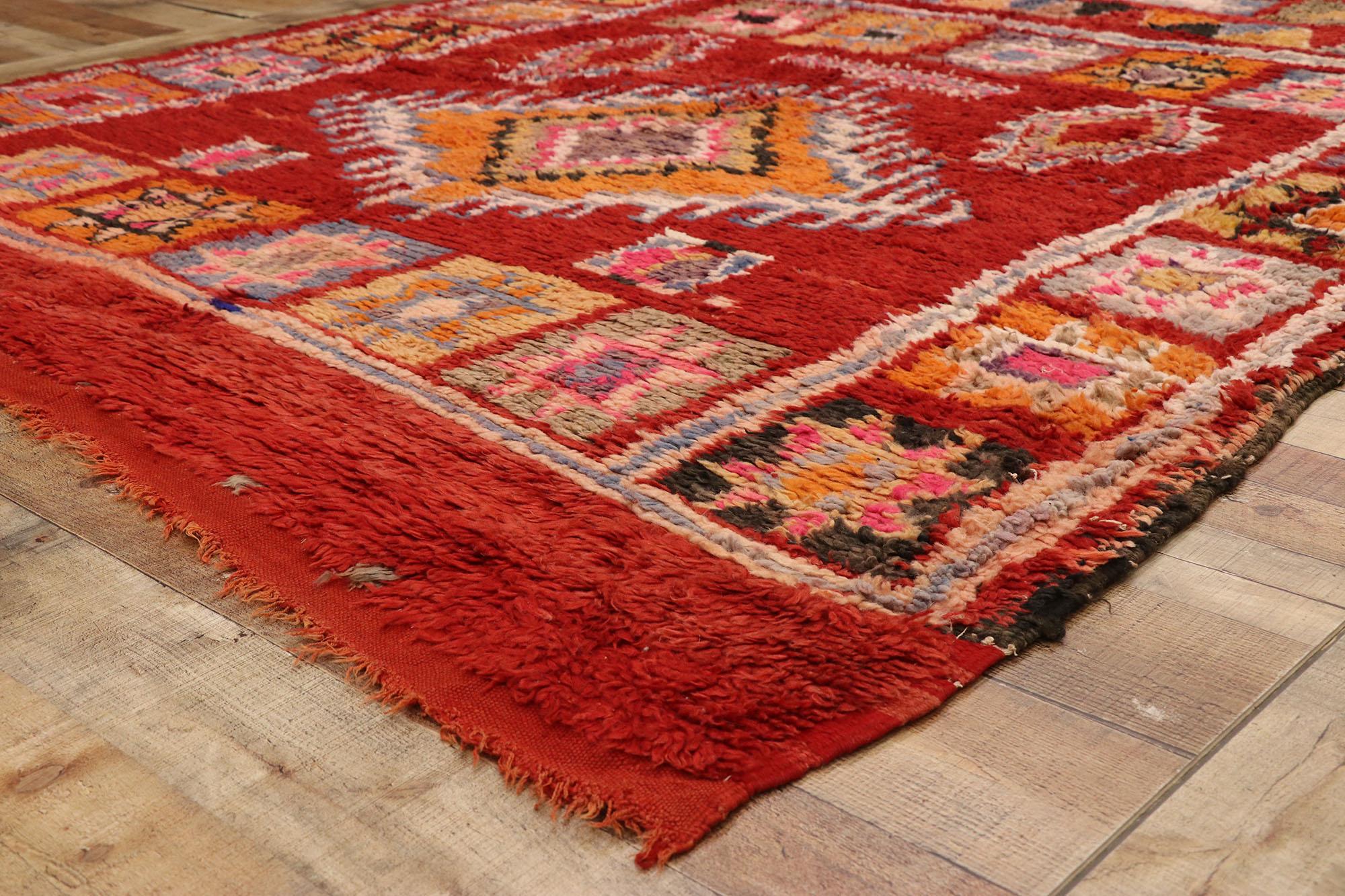 20th Century Vintage Berber Moroccan Rug with Boho Chic Tribal Artisan Style For Sale
