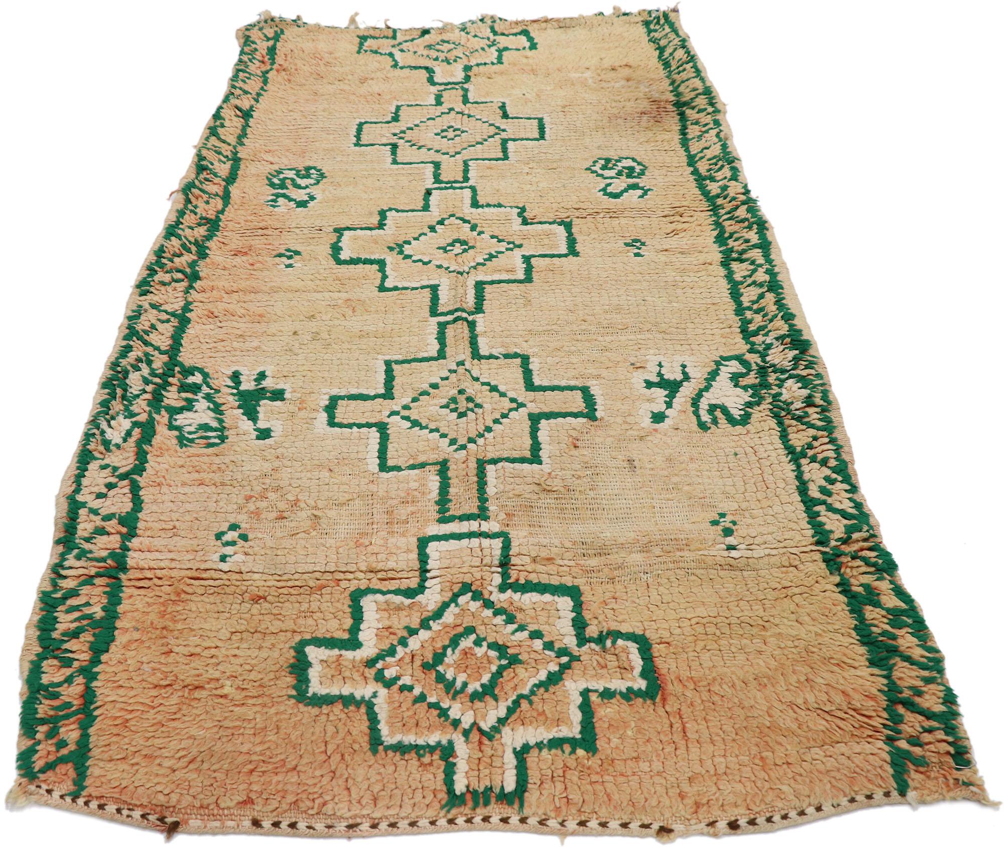 Marokkanischer Berberteppich im Boho-Chic-Stil, Vintage (Böhmisch) im Angebot
