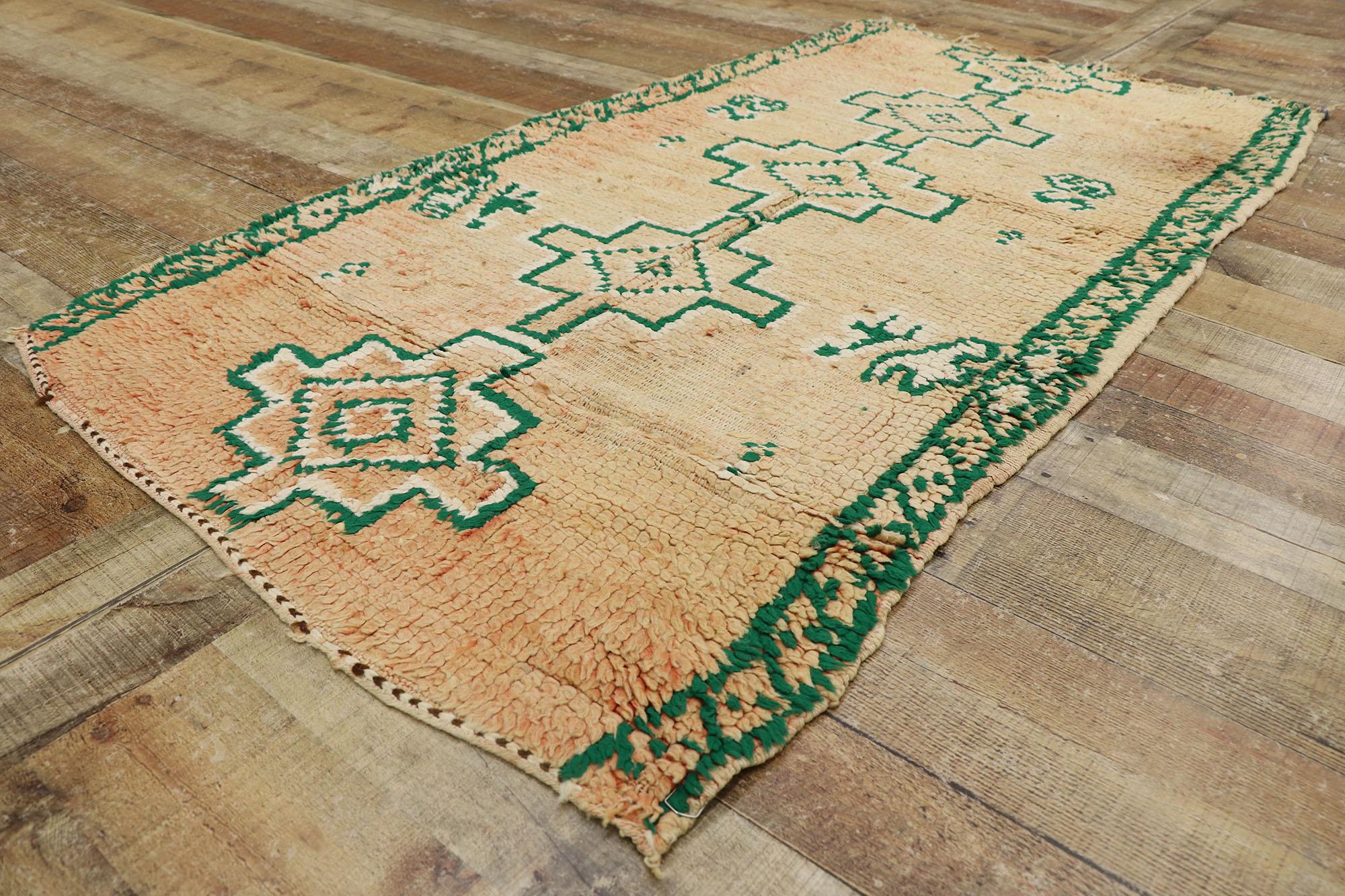 Hand-Knotted Vintage Berber Moroccan Rug with Boho Chic Tribal Style For Sale