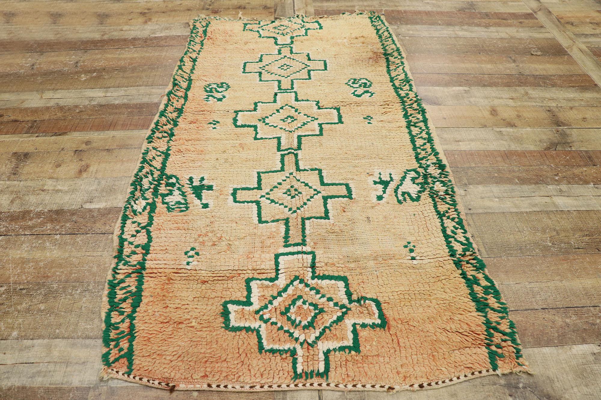 Vintage Berber Moroccan Rug with Boho Chic Tribal Style In Good Condition For Sale In Dallas, TX