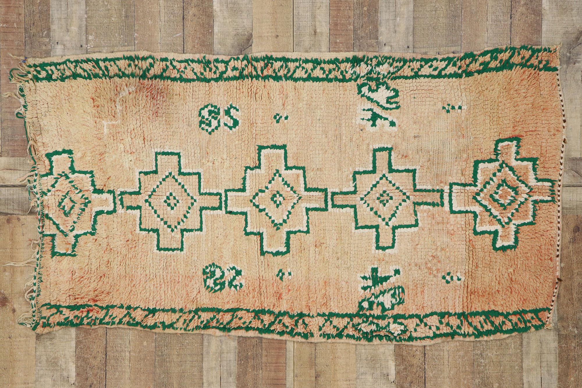 Marokkanischer Berberteppich im Boho-Chic-Stil, Vintage im Angebot 1