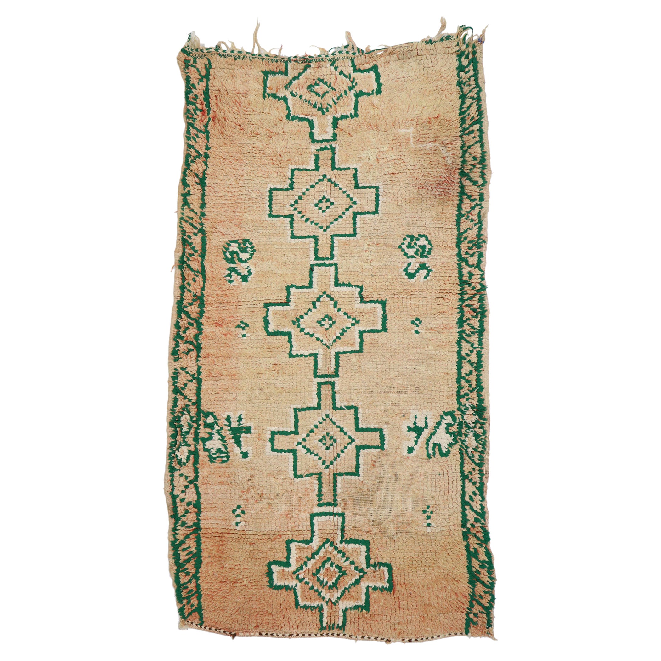 Vintage Berber Moroccan Rug with Boho Chic Tribal Style