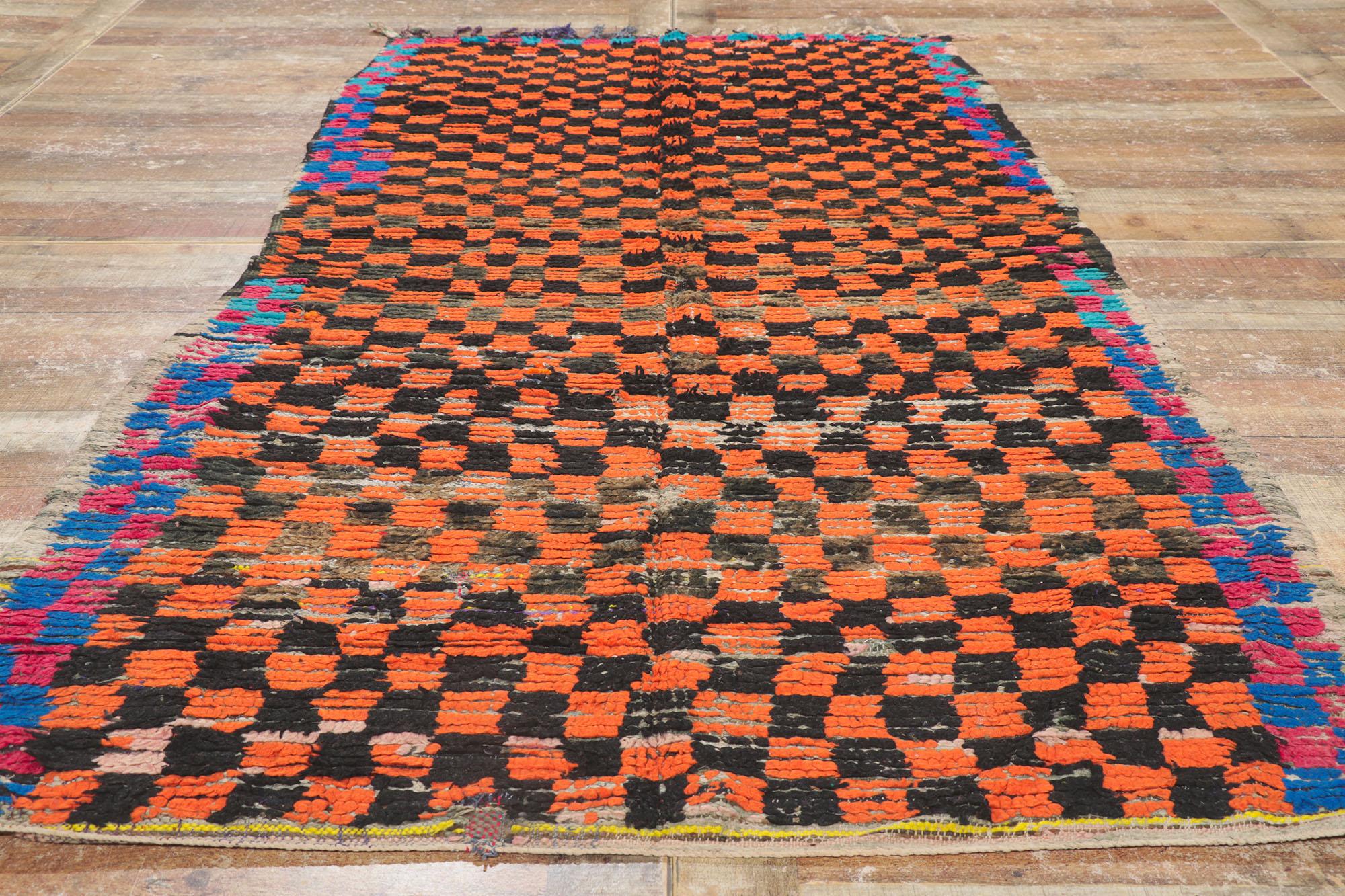 Vintage Berber Moroccan Rug with Checkerboard Pattern For Sale 1