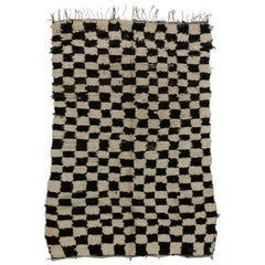 Vintage Berber Moroccan Rug with Checkerboard Pattern