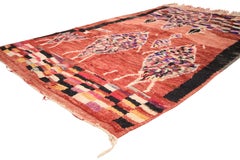 Tapis marocain Boujad des années 1990 de style moderne, textile tribal berbère