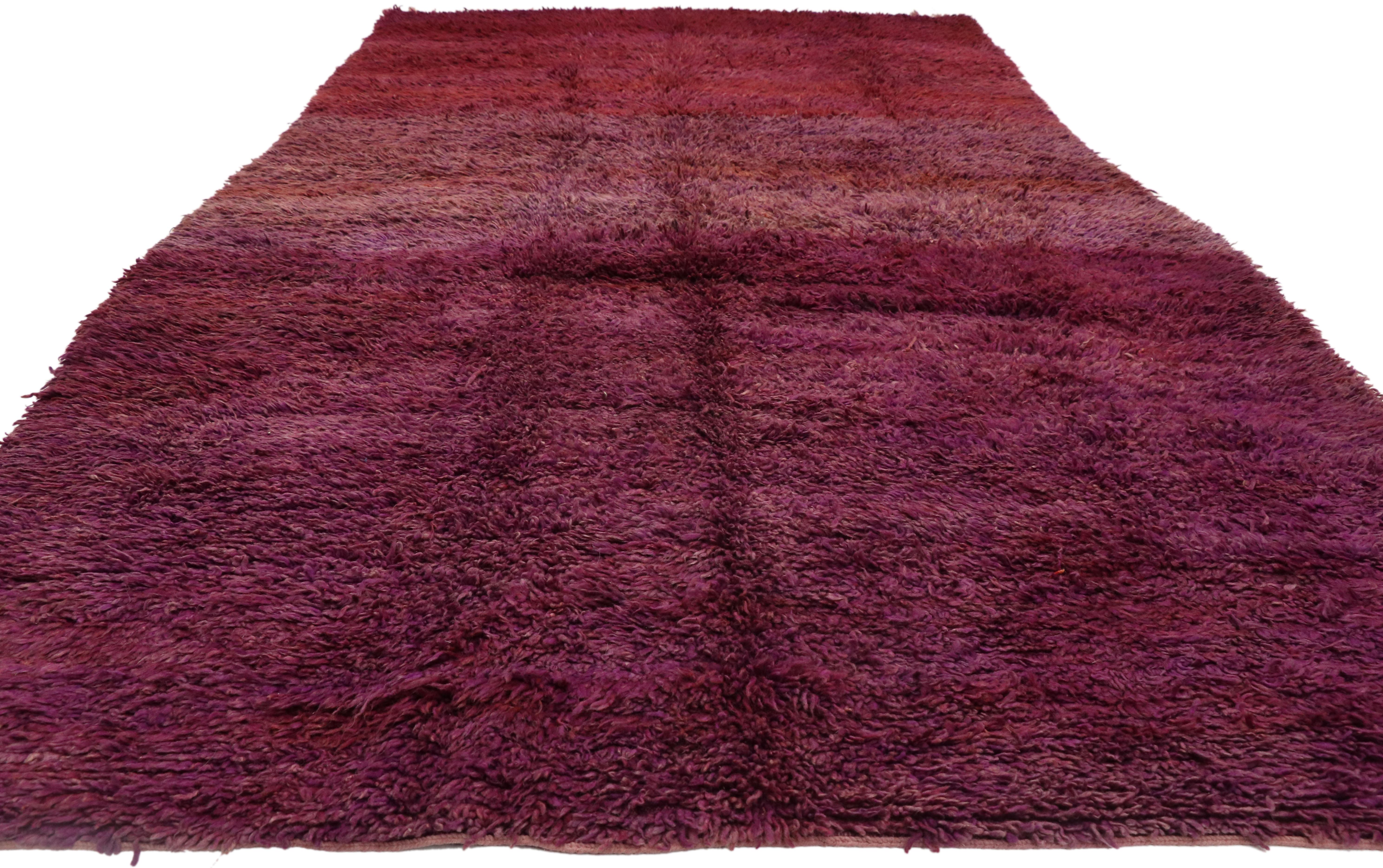 Hand-Knotted Vintage Berber Moroccan Rug with Cozy Hygge Bohemian Style For Sale