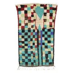 Vintage Berber Moroccan Rug with Cubist Bauhaus Style