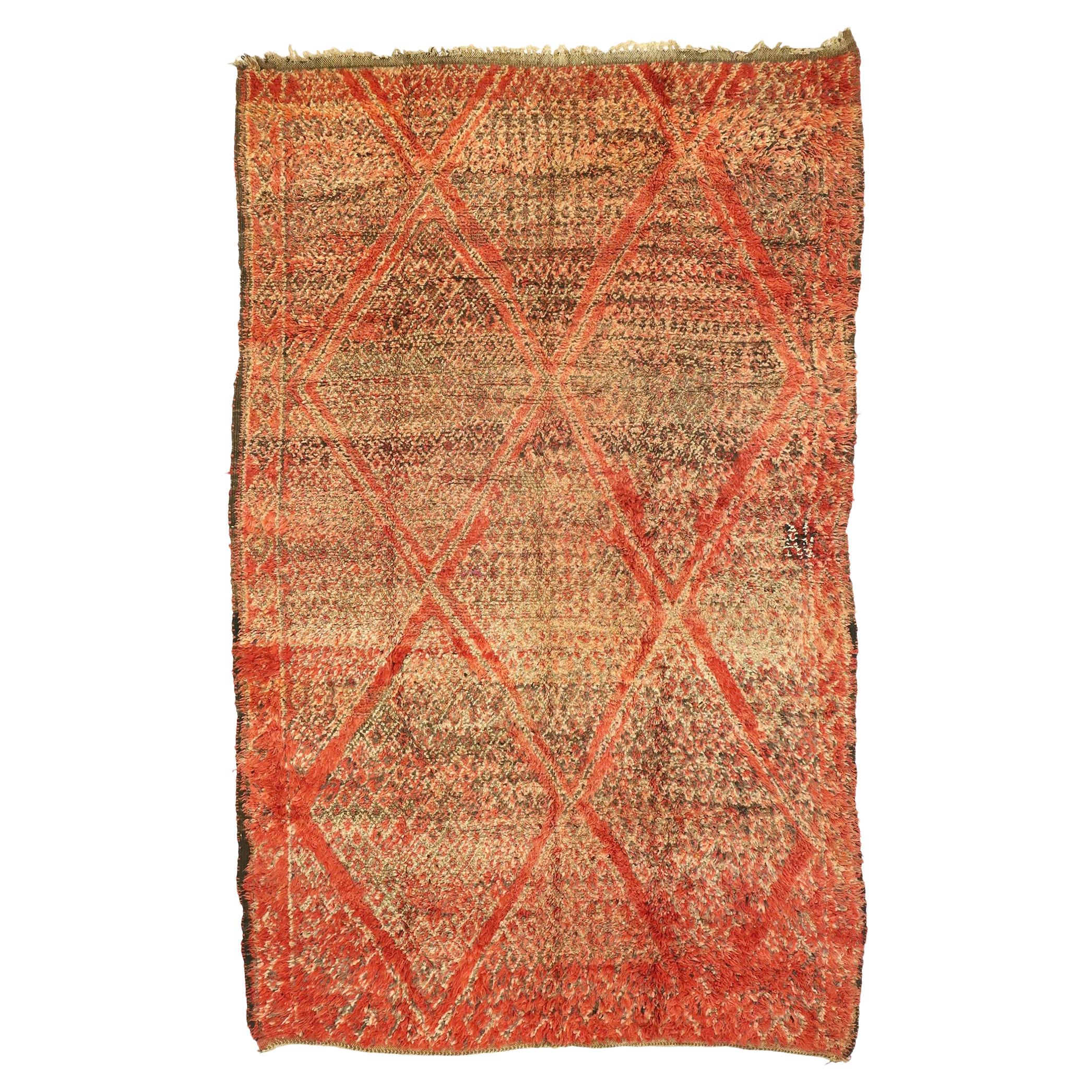 Large Berber Rug with H Link Diamond Pattern at 1stDibs