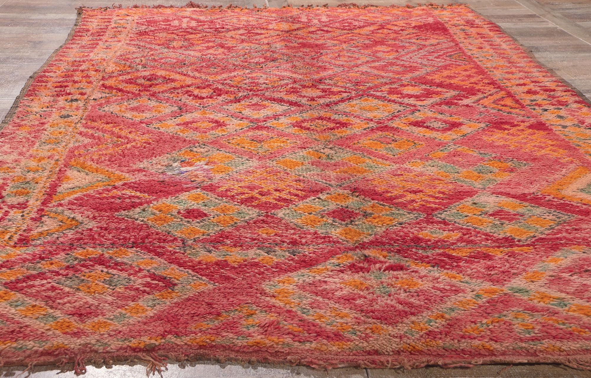 20th Century Vintage Talsint Moroccan Rug, Boho Jungalow Meets Nomadic Charm For Sale