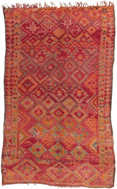 Tapis marocain vintage Talsint, la jungle boho rencontre le charme nomade