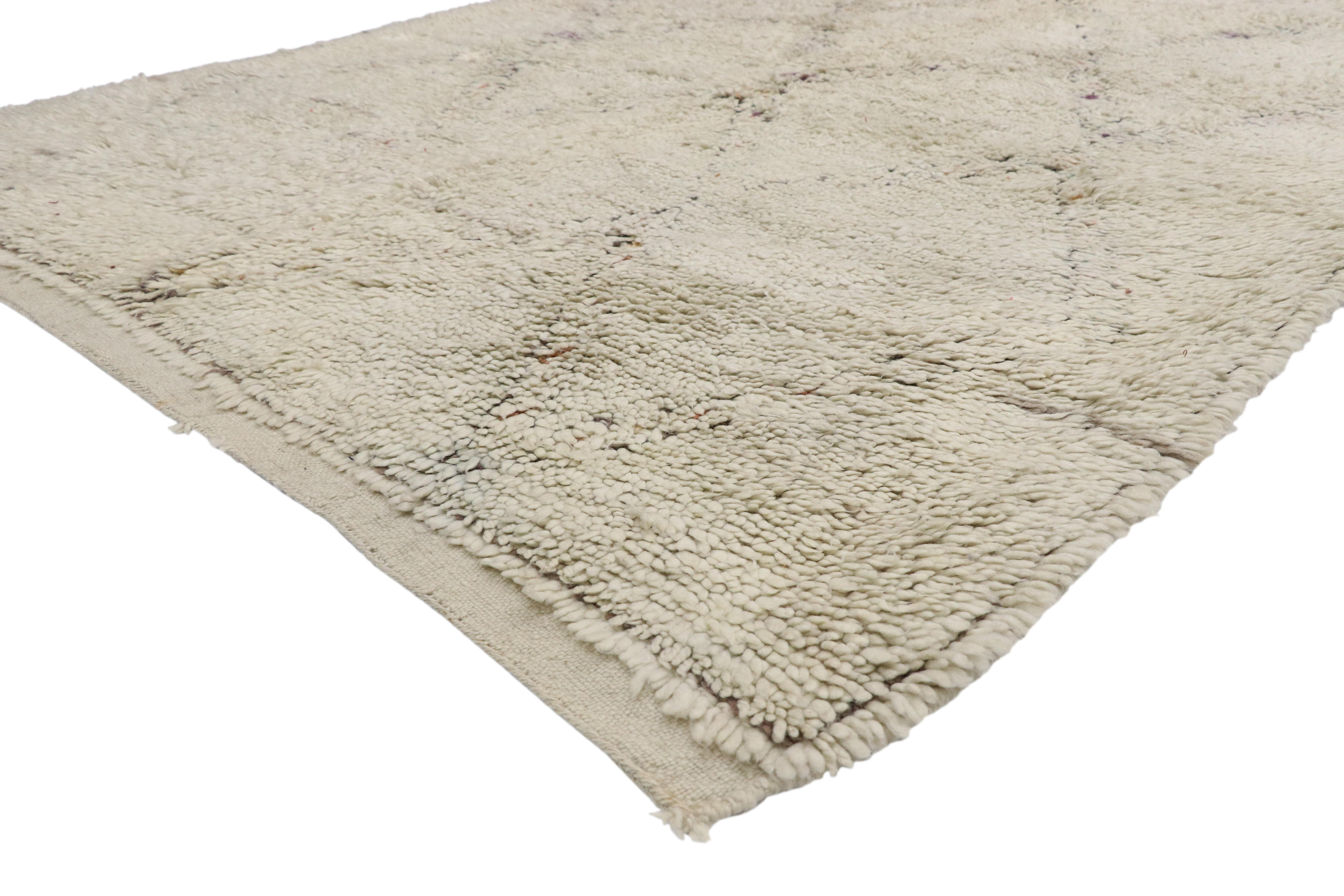 Bauhaus Vintage Berber Moroccan Rug with Hygge Style