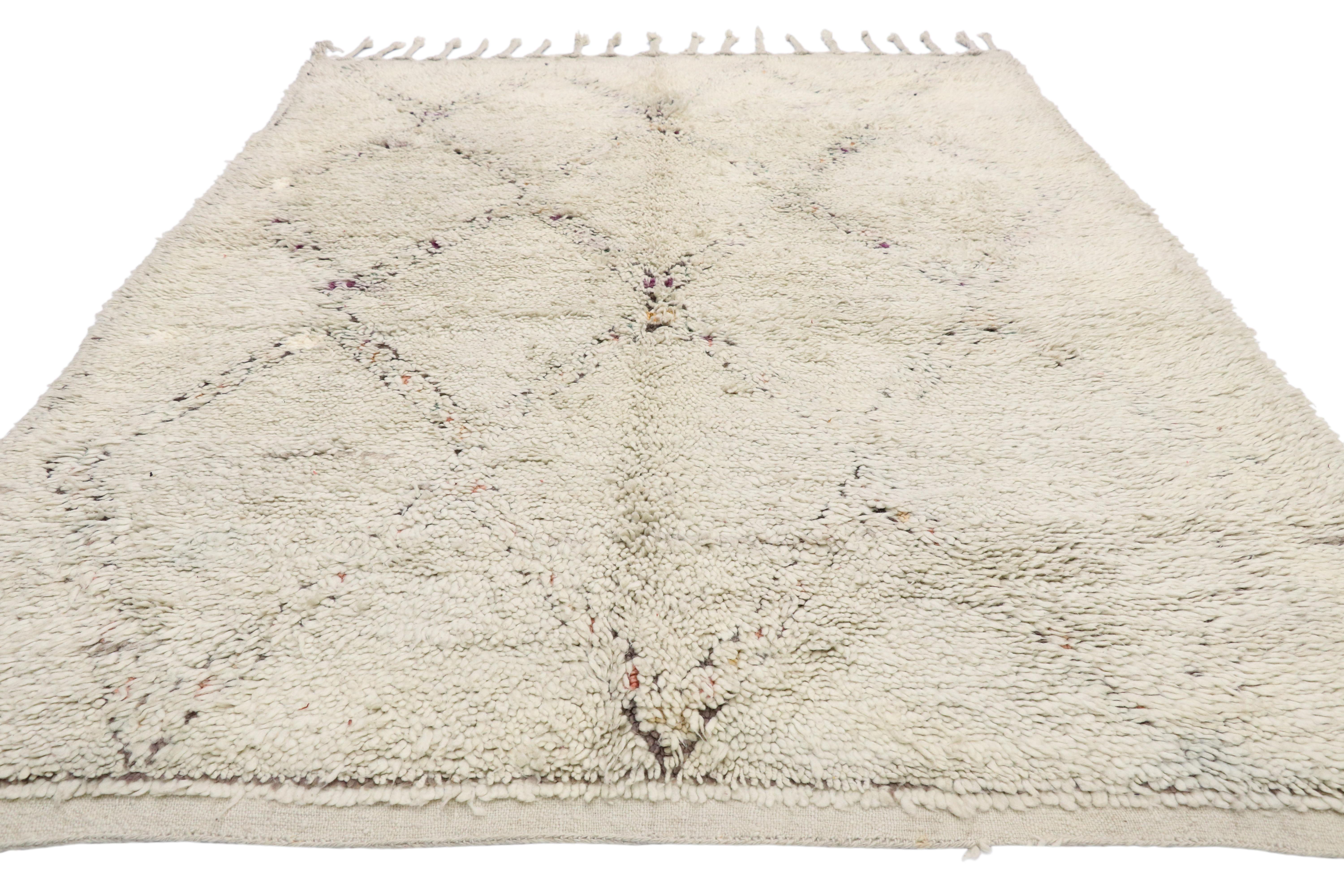 Hand-Knotted Vintage Berber Moroccan Rug with Hygge Style