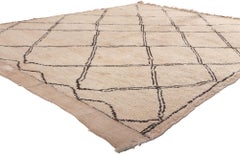 Vintage Neutral Moroccan Azilal Rug, Subtle Shibui Meets Wabi-Sabi