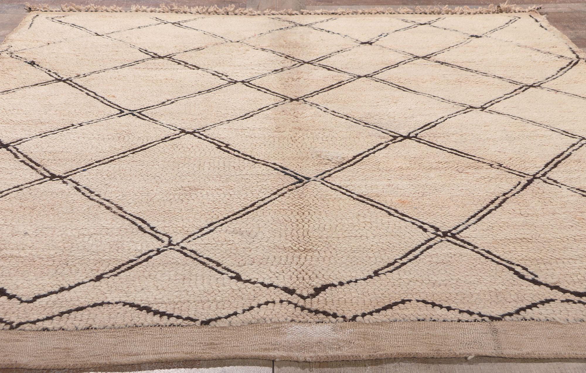 Laine Tapis Azilal marocain neutre, Shibui rencontre Wabi-Sabi en vente